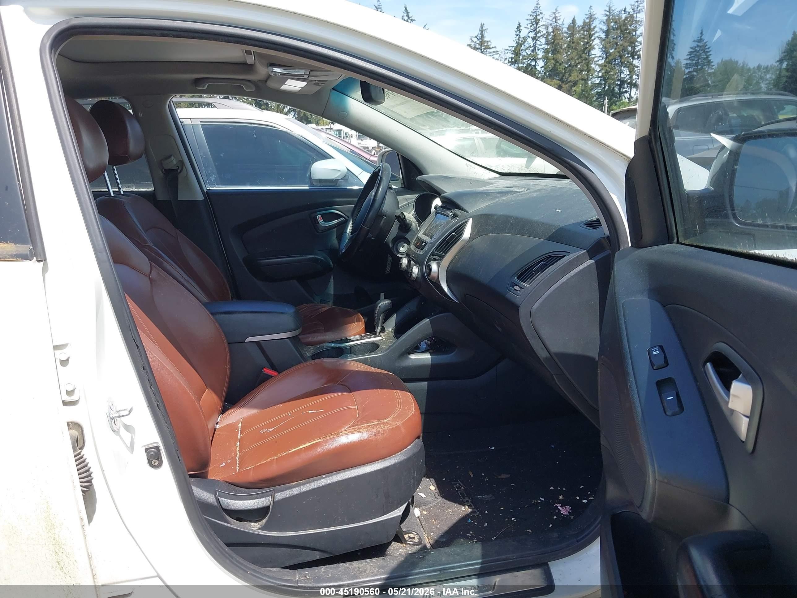 2012 Hyundai Tucson Limited White vin: KM8JUCAC9CU537574