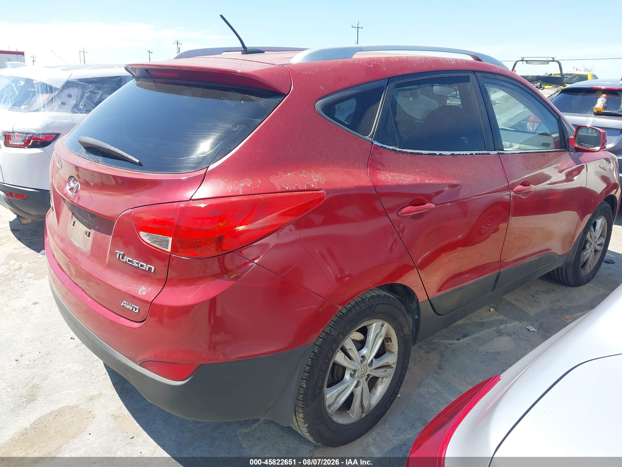 2010 Hyundai Tucson Gls Red vin: KM8JUCACXAU099256