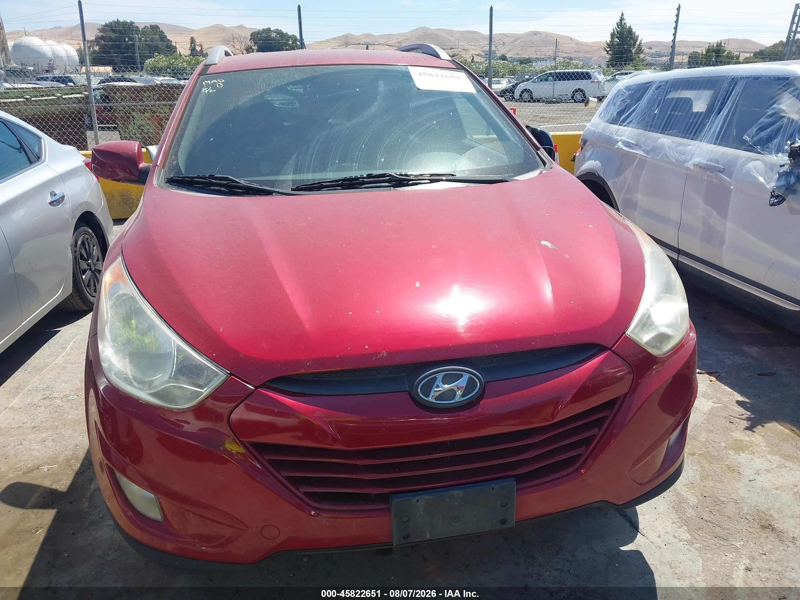 2010 Hyundai Tucson Gls Red vin: KM8JUCACXAU099256