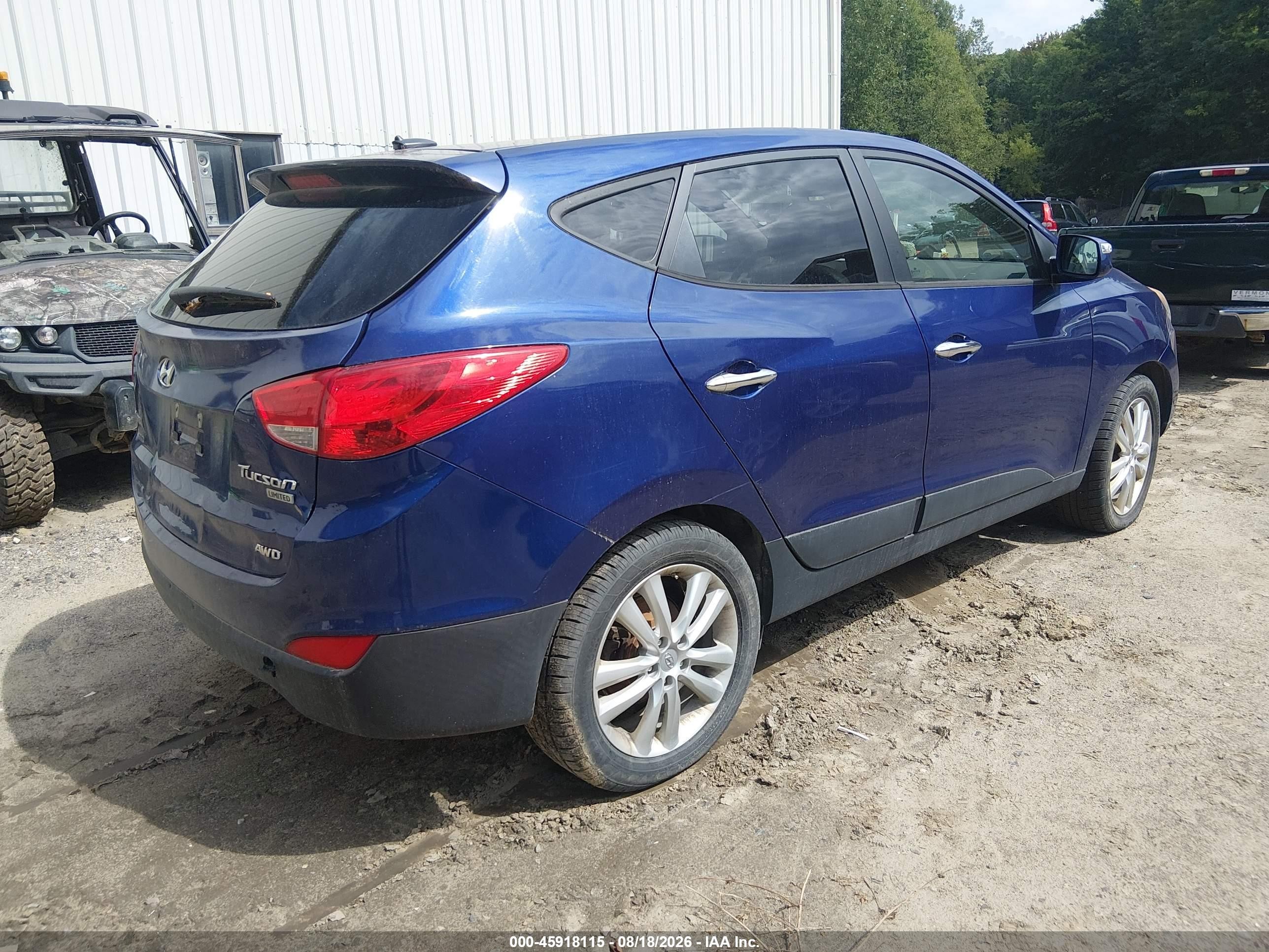 2012 Hyundai Tucson Limited Blue vin: KM8JUCACXCU436897