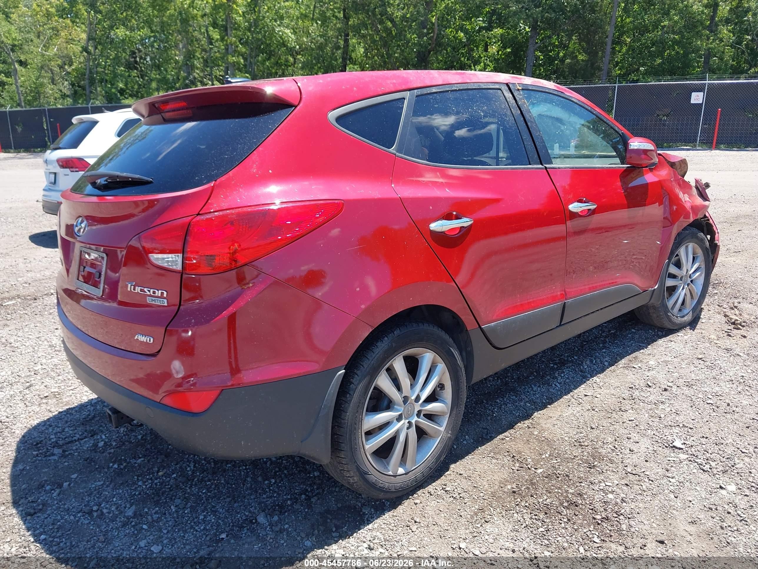 2013 Hyundai Tucson Limited Красный vin: KM8JUCACXDU611389
