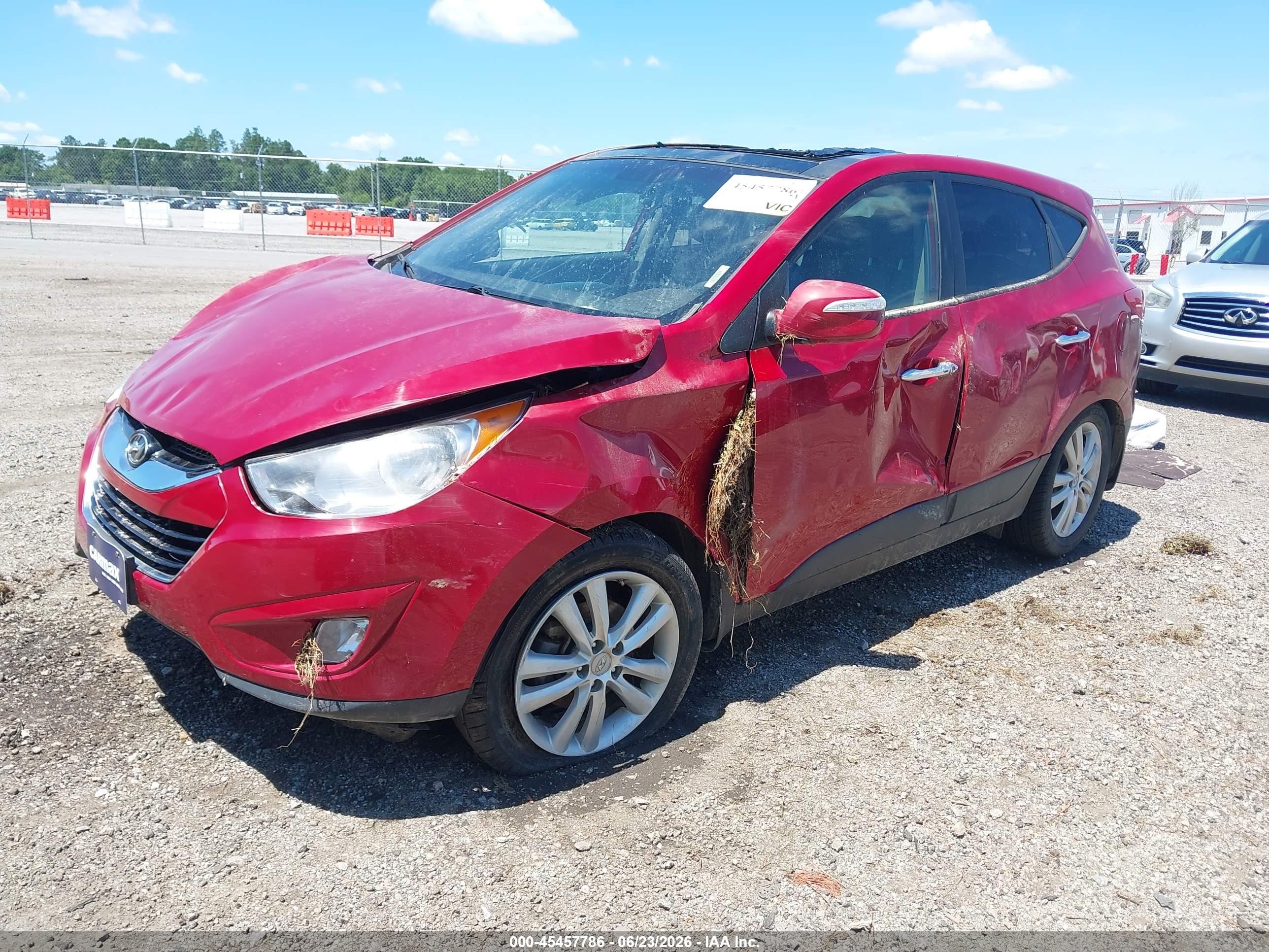 2013 Hyundai Tucson Limited Красный vin: KM8JUCACXDU611389