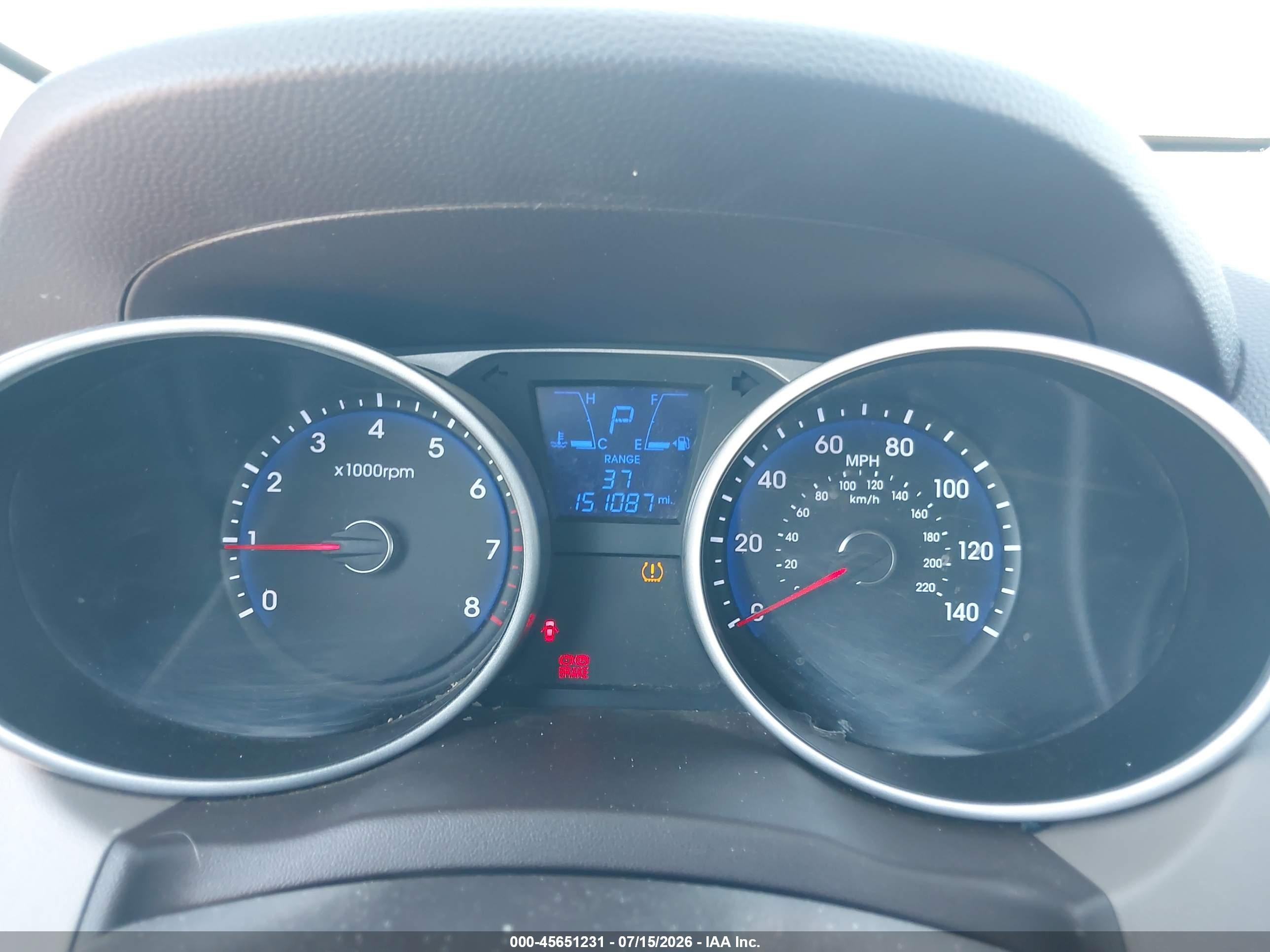 2013 Hyundai Tucson Gls Gold vin: KM8JUCACXDU621971