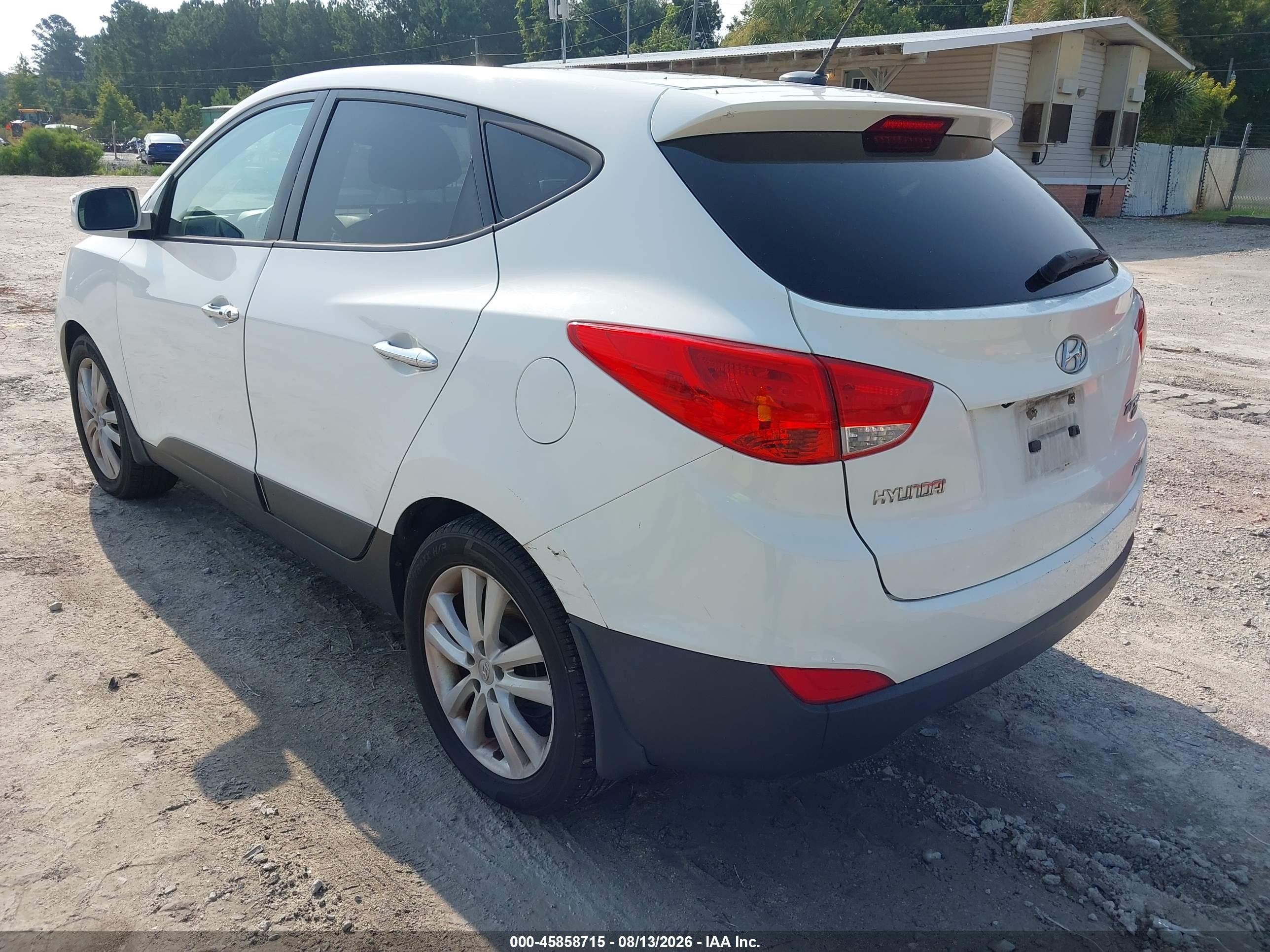 2013 Hyundai Tucson Limited White vin: KM8JUCACXDU665663