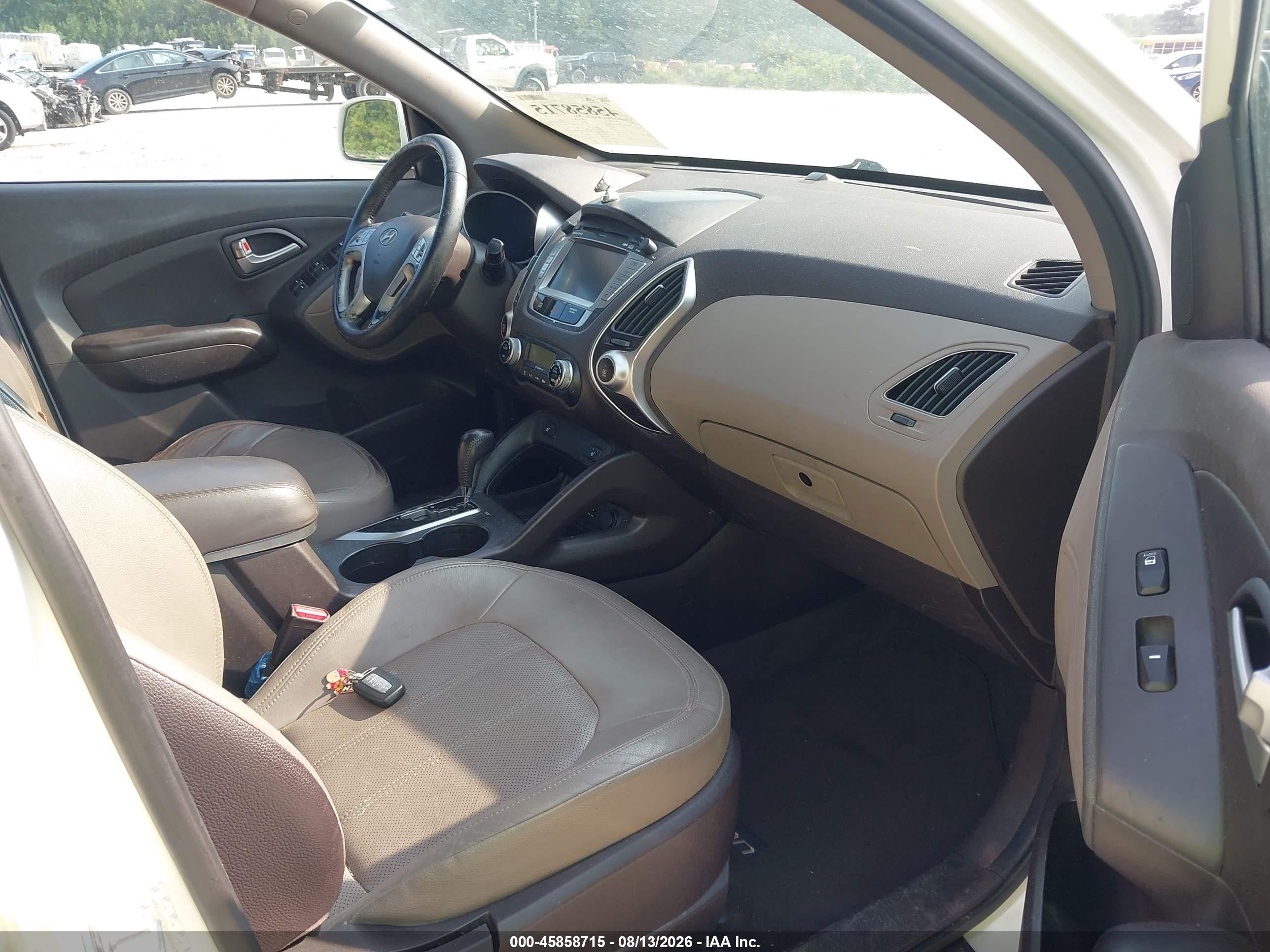 2013 Hyundai Tucson Limited White vin: KM8JUCACXDU665663