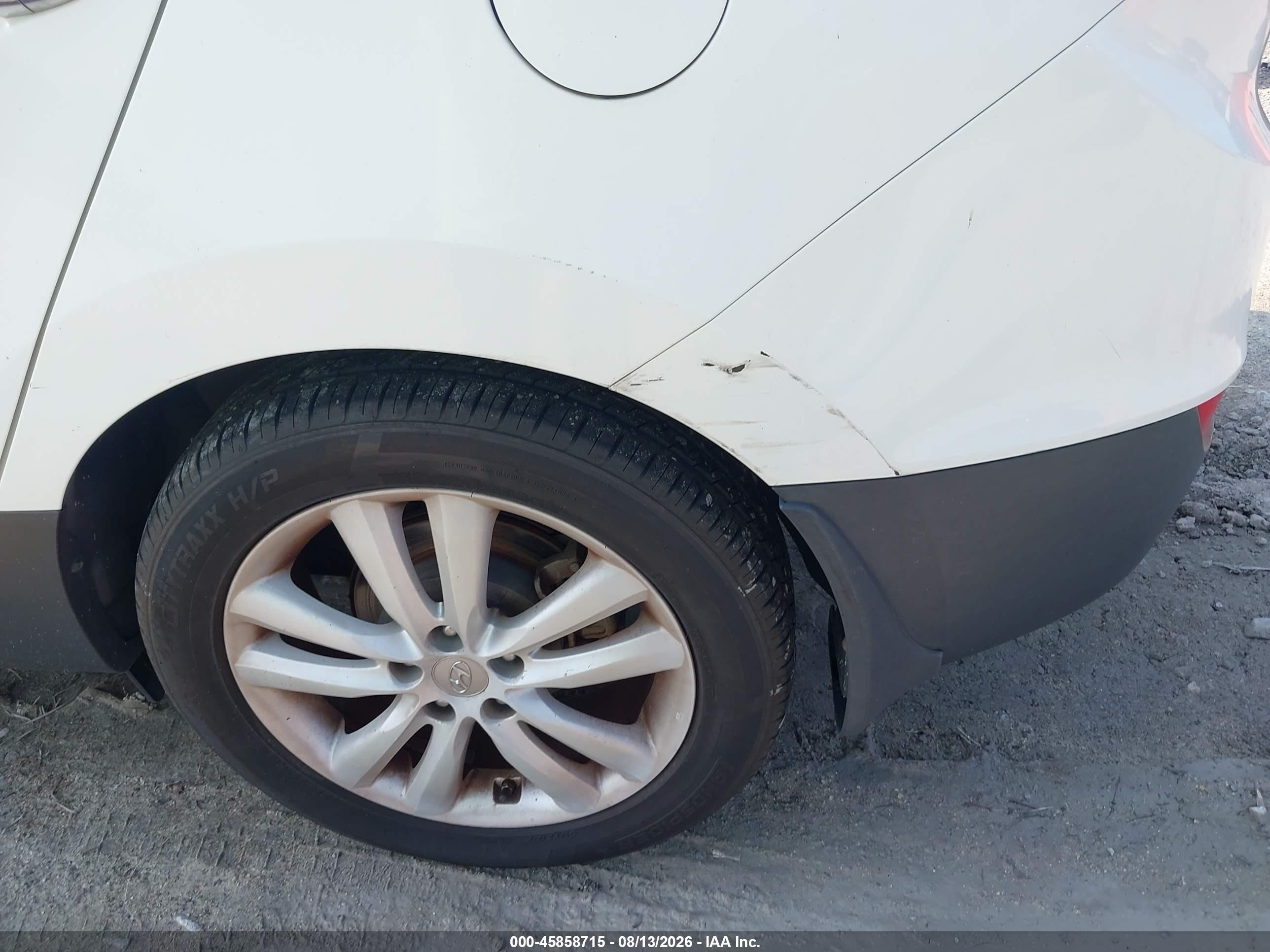 2013 Hyundai Tucson Limited White vin: KM8JUCACXDU665663