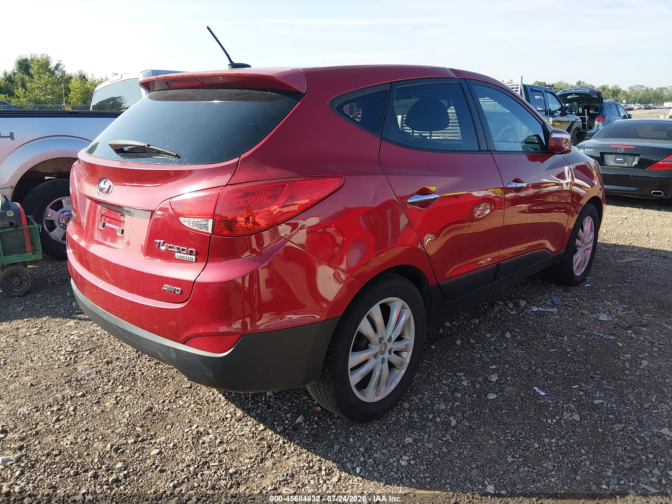 2013 Hyundai Tucson Limited Красный vin: KM8JUCACXDU772180
