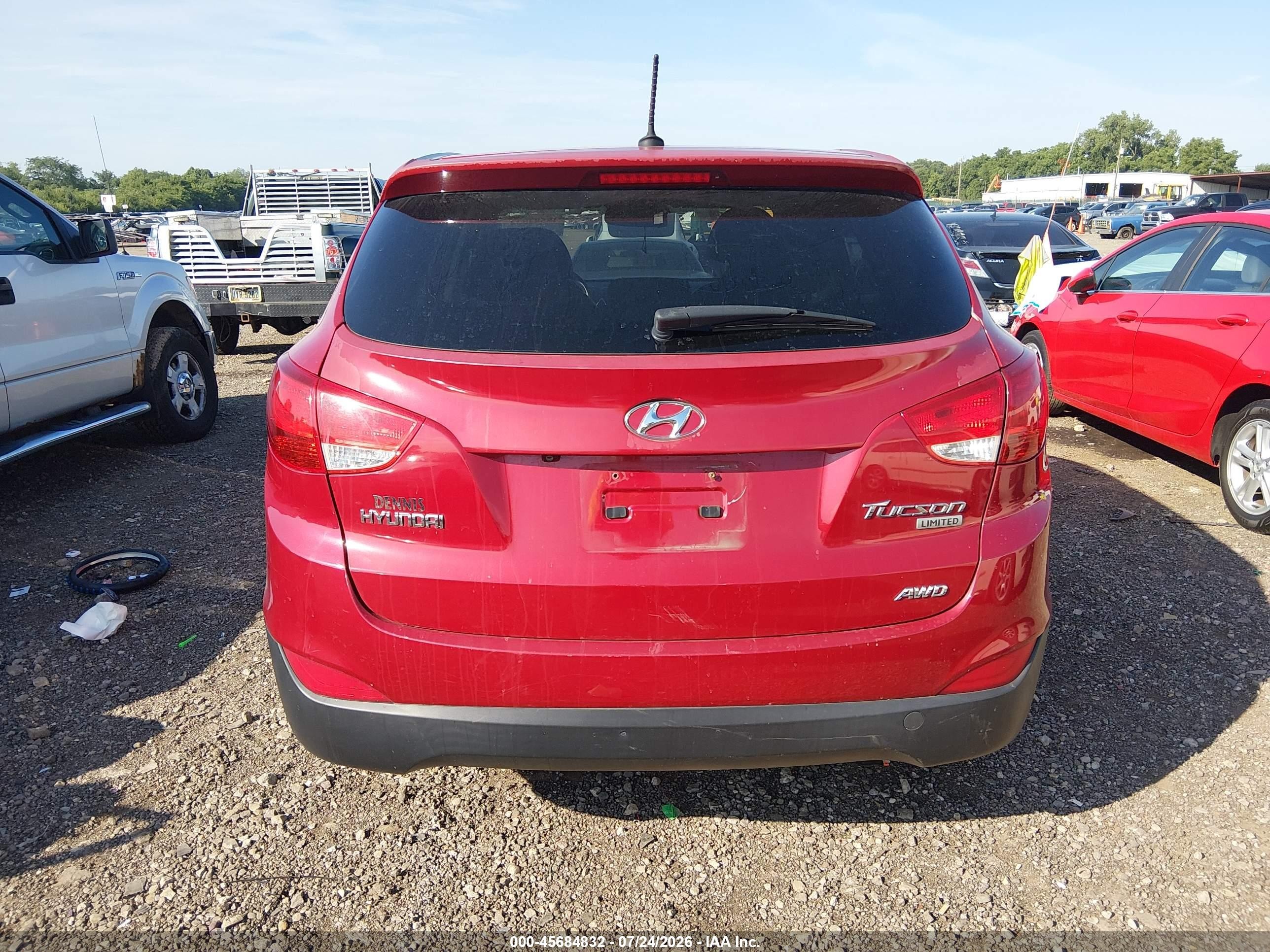 2013 Hyundai Tucson Limited Красный vin: KM8JUCACXDU772180
