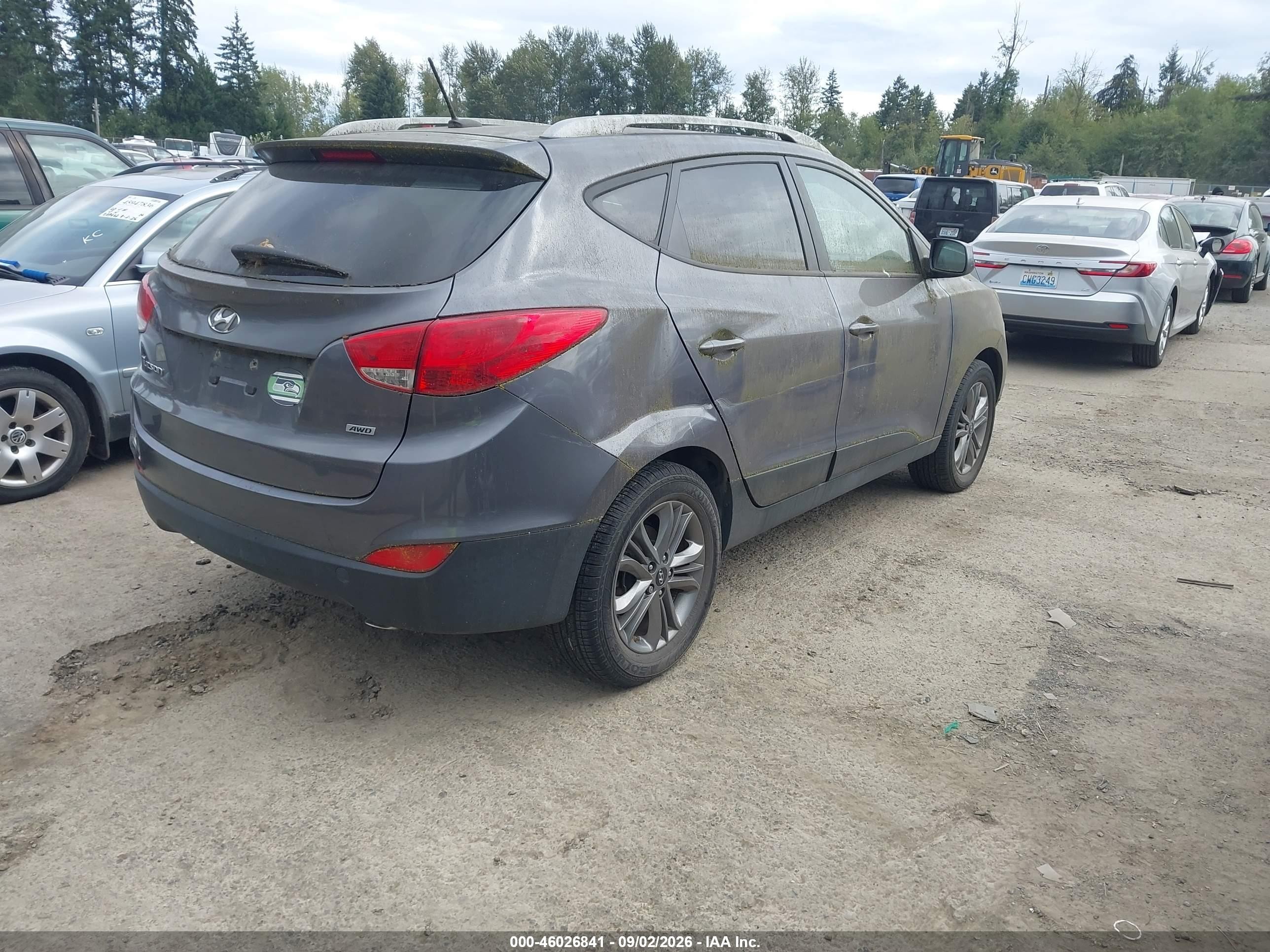 2015 Hyundai Tucson Se Gray vin: KM8JUCAG0FU021871