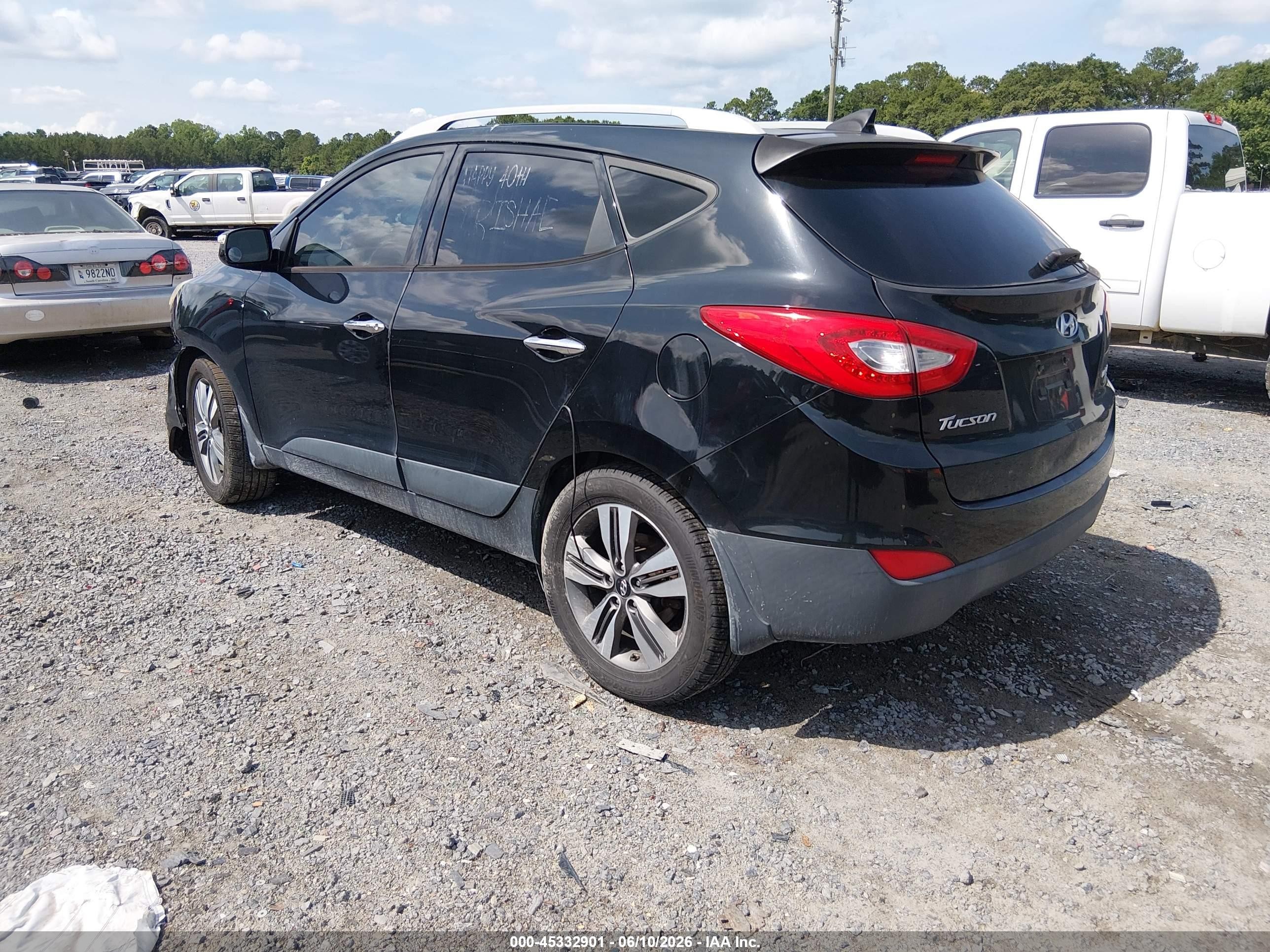 2015 Hyundai Tucson Limited Черный vin: KM8JUCAG0FU030117