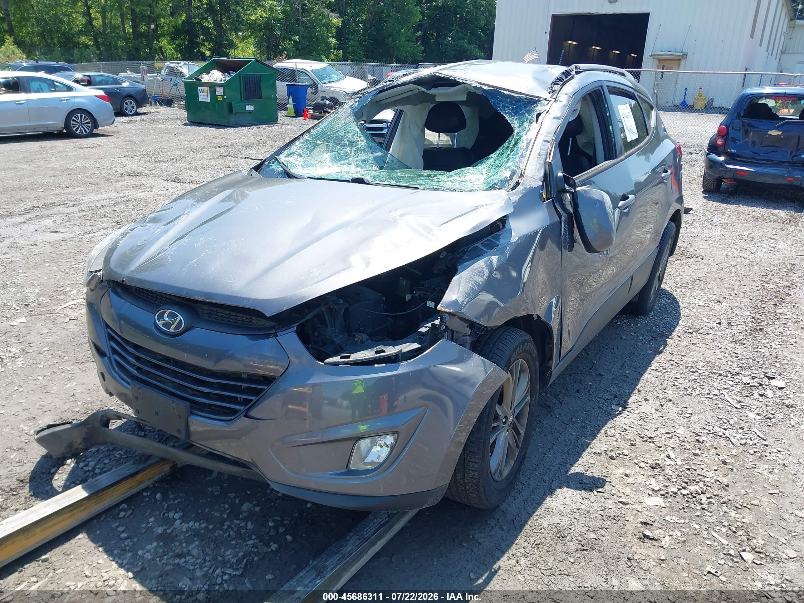 2015 Hyundai Tucson Se Серый vin: KM8JUCAG0FU979943