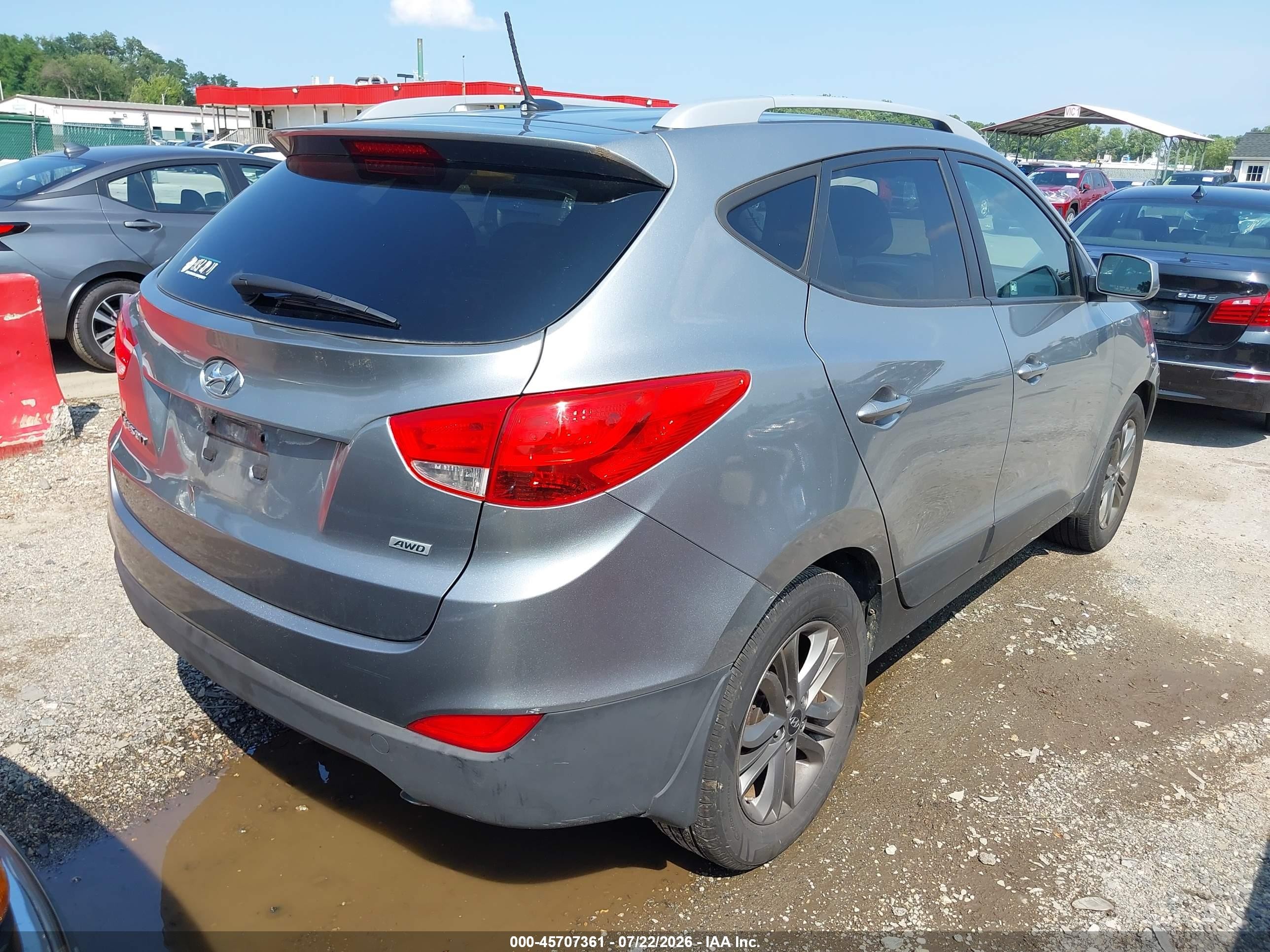 2014 Hyundai Tucson Se Silver vin: KM8JUCAG2EU806164