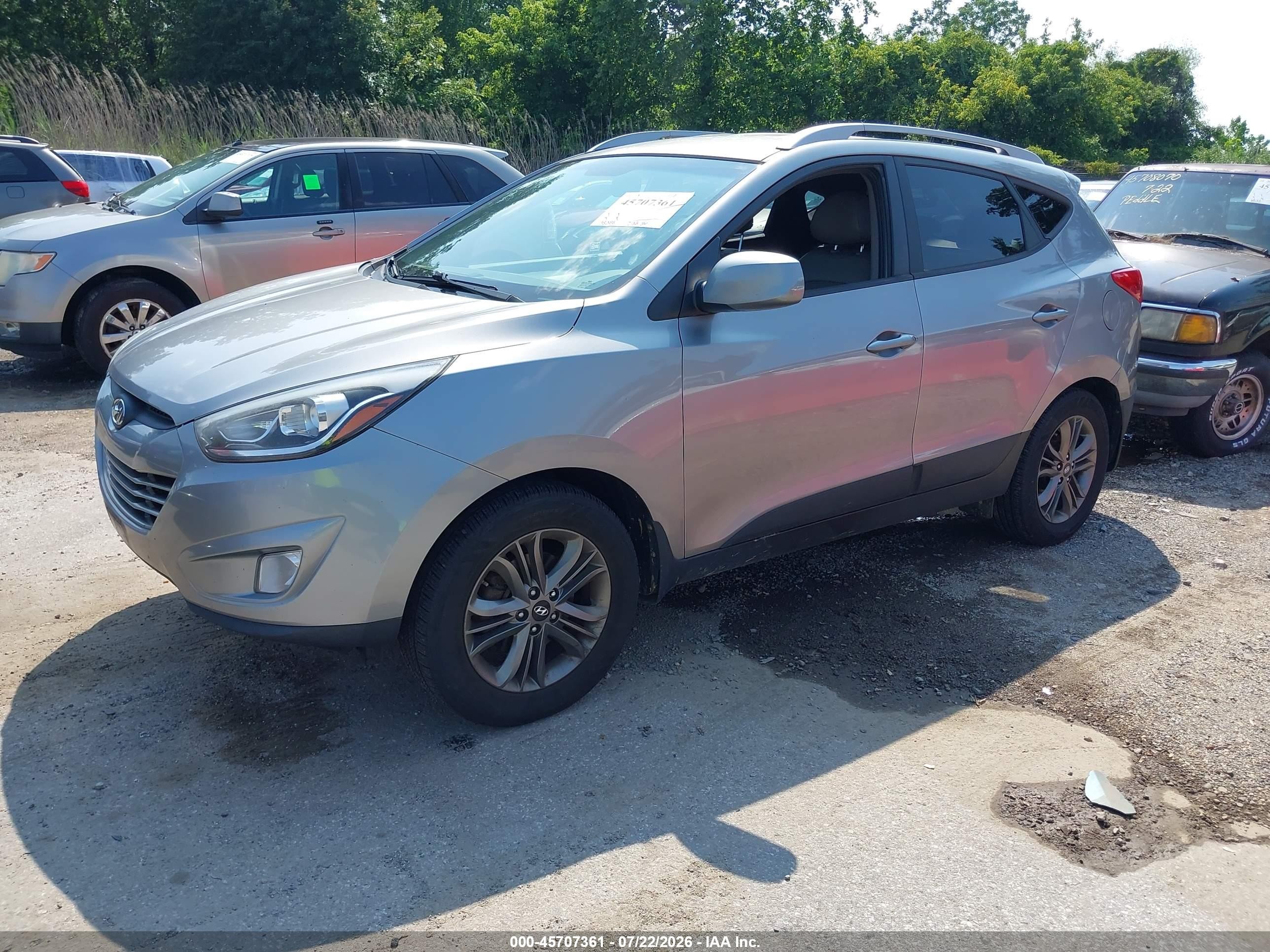 2014 Hyundai Tucson Se Silver vin: KM8JUCAG2EU806164