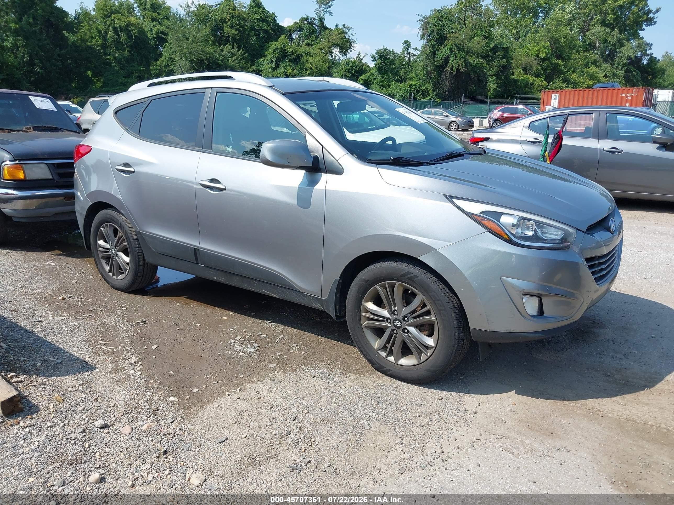 2014 Hyundai Tucson Se Silver vin: KM8JUCAG2EU806164