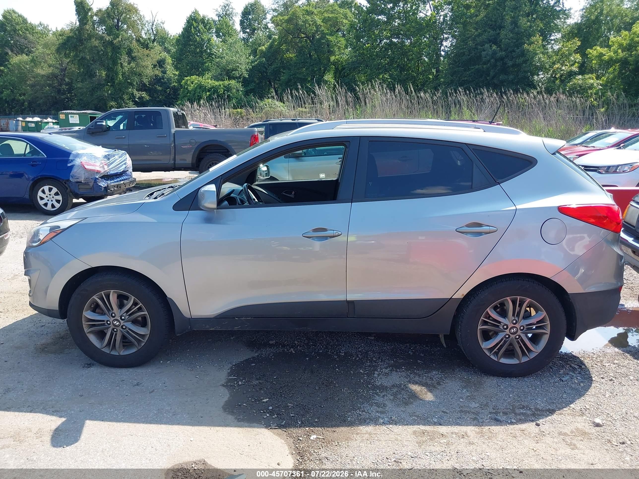 2014 Hyundai Tucson Se Silver vin: KM8JUCAG2EU806164