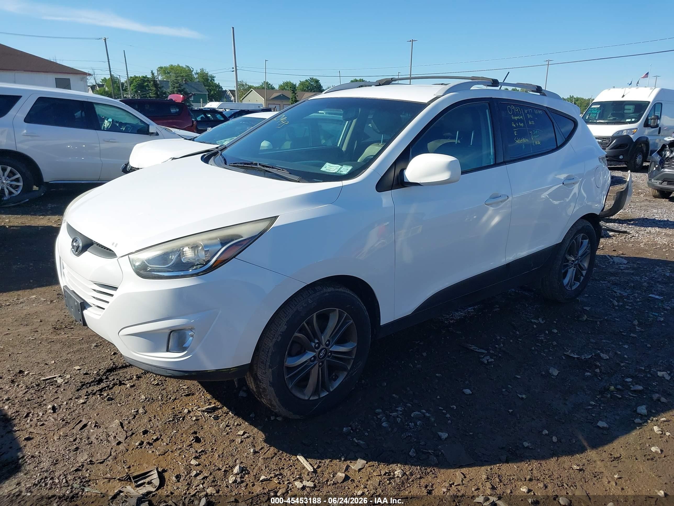 2015 Hyundai Tucson Se White vin: KM8JUCAG2FU002433