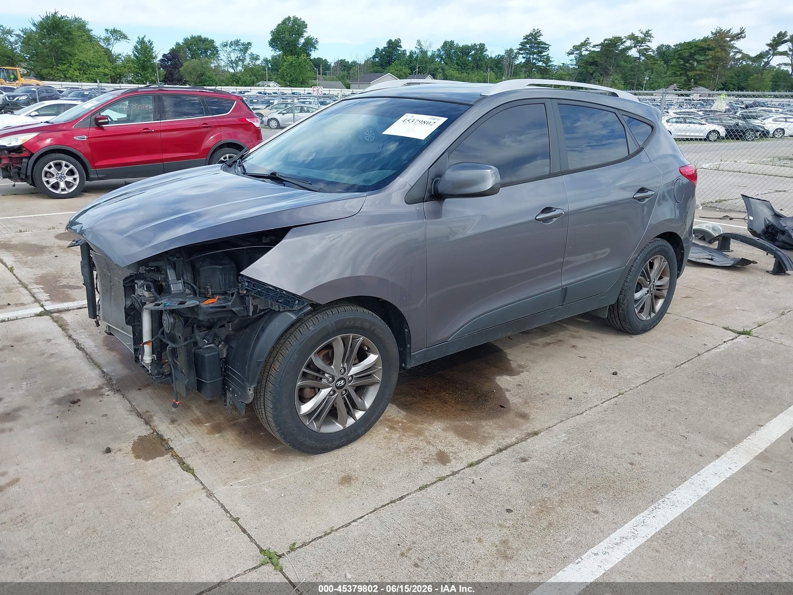 2014 Hyundai Tucson Se Gray vin: KM8JUCAG4EU803704