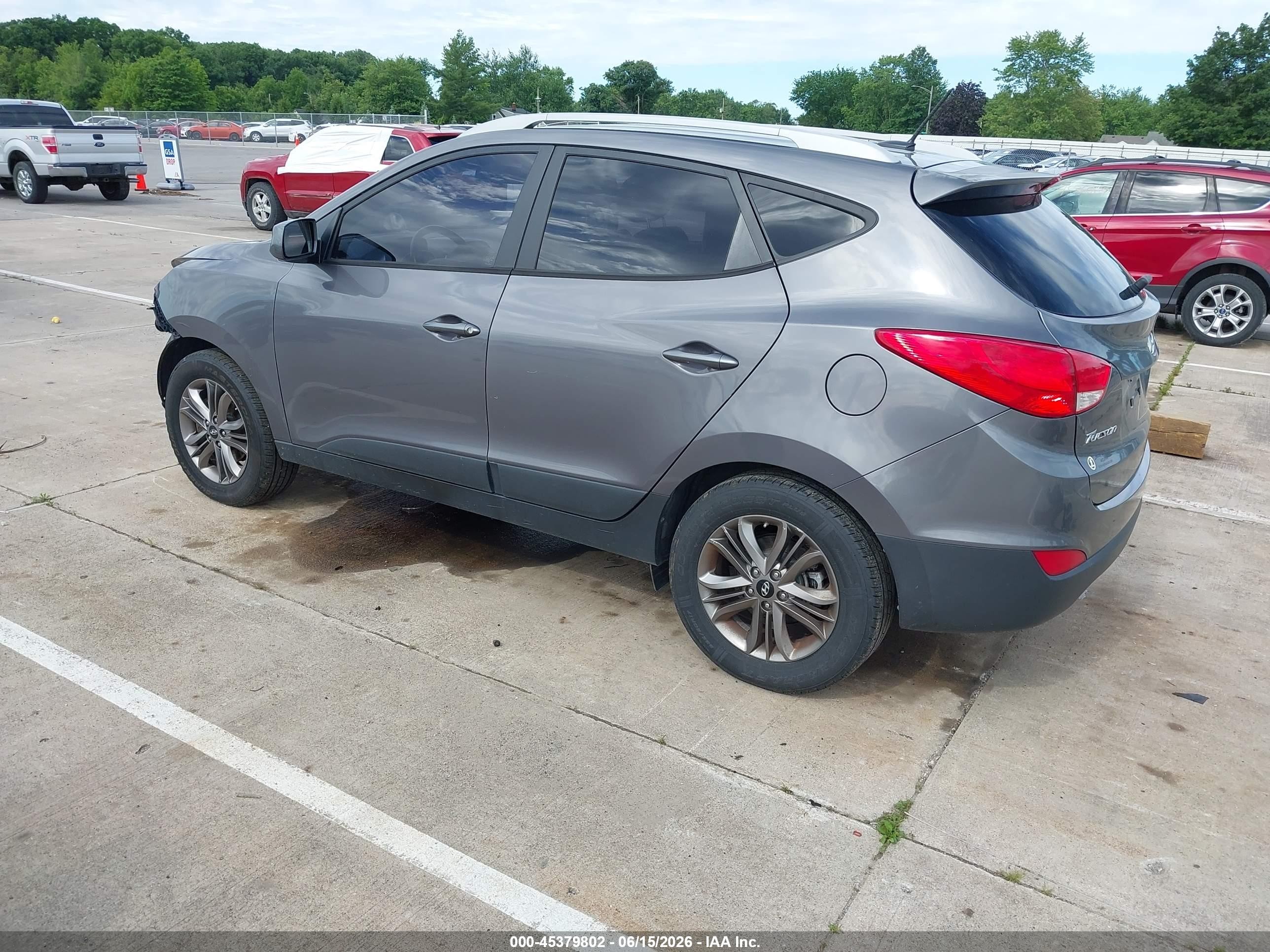 2014 Hyundai Tucson Se Gray vin: KM8JUCAG4EU803704