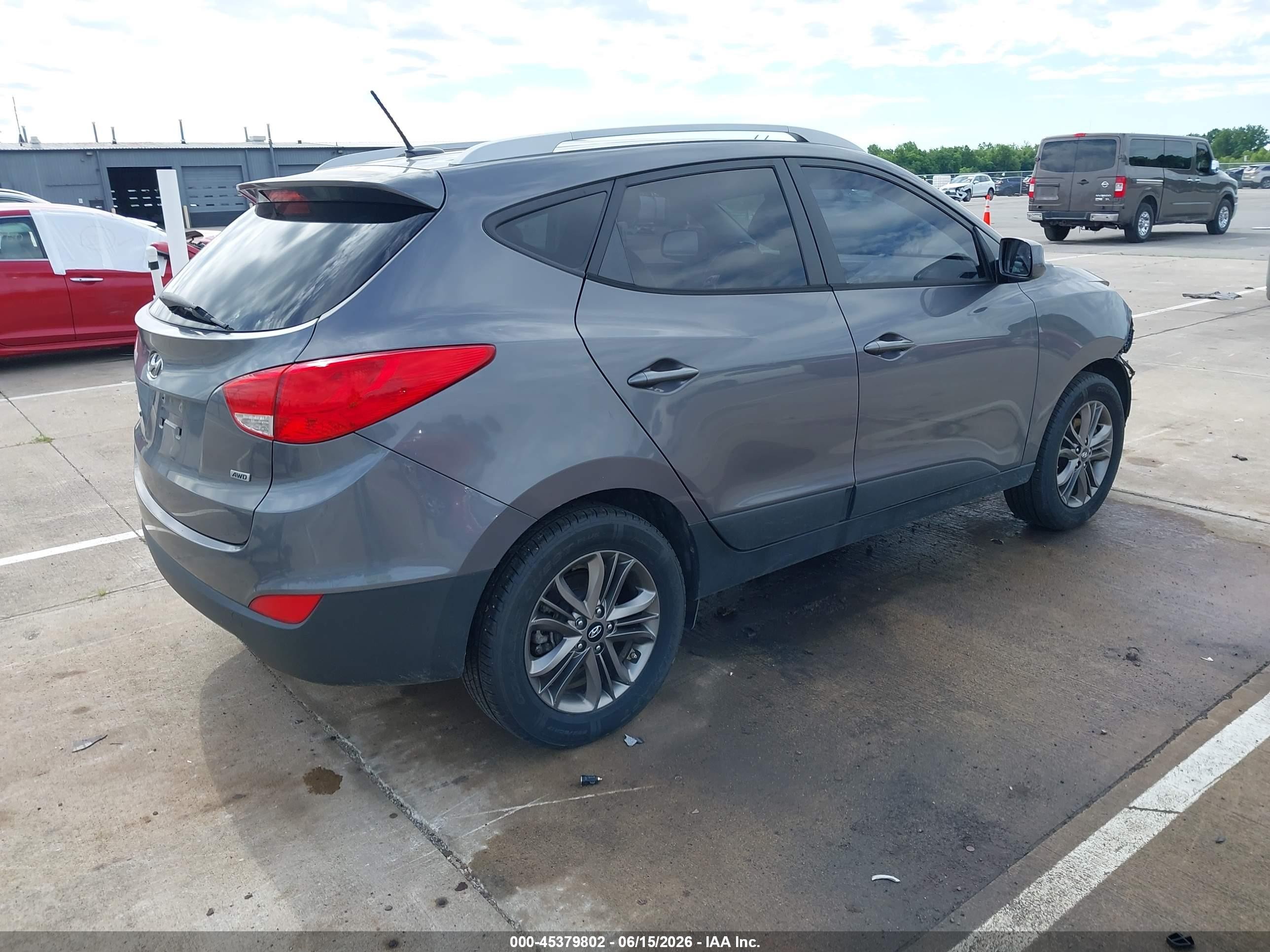 2014 Hyundai Tucson Se Gray vin: KM8JUCAG4EU803704