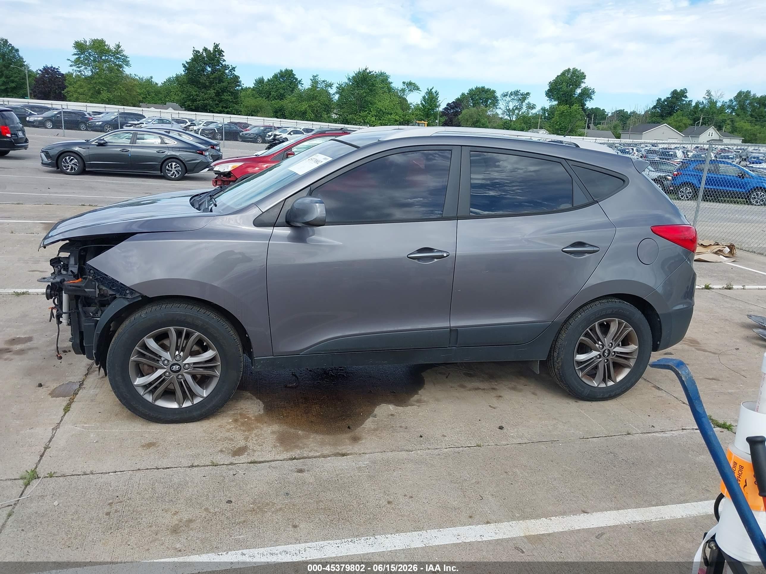 2014 Hyundai Tucson Se Gray vin: KM8JUCAG4EU803704