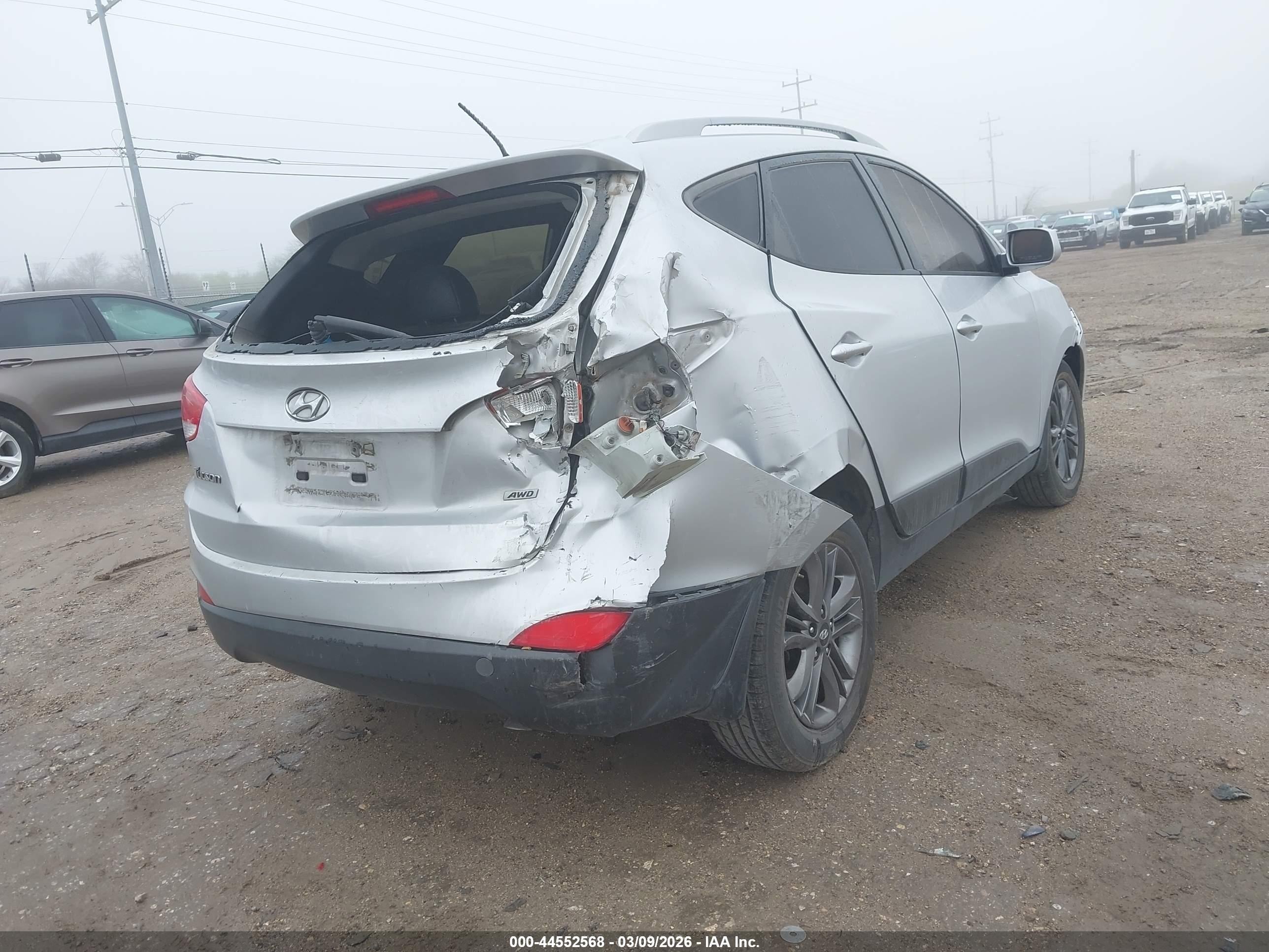 2014 Hyundai Tucson Se Silver vin: KM8JUCAG5EU826599