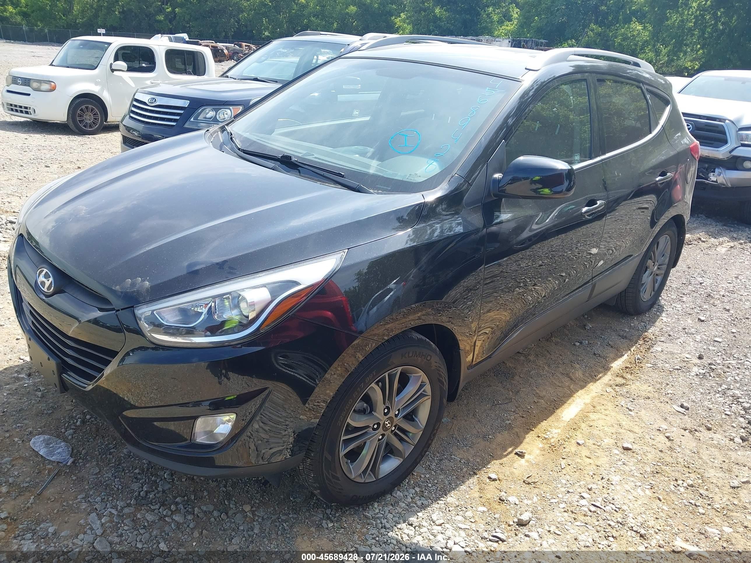 2014 Hyundai Tucson Se Черный vin: KM8JUCAG5EU853561