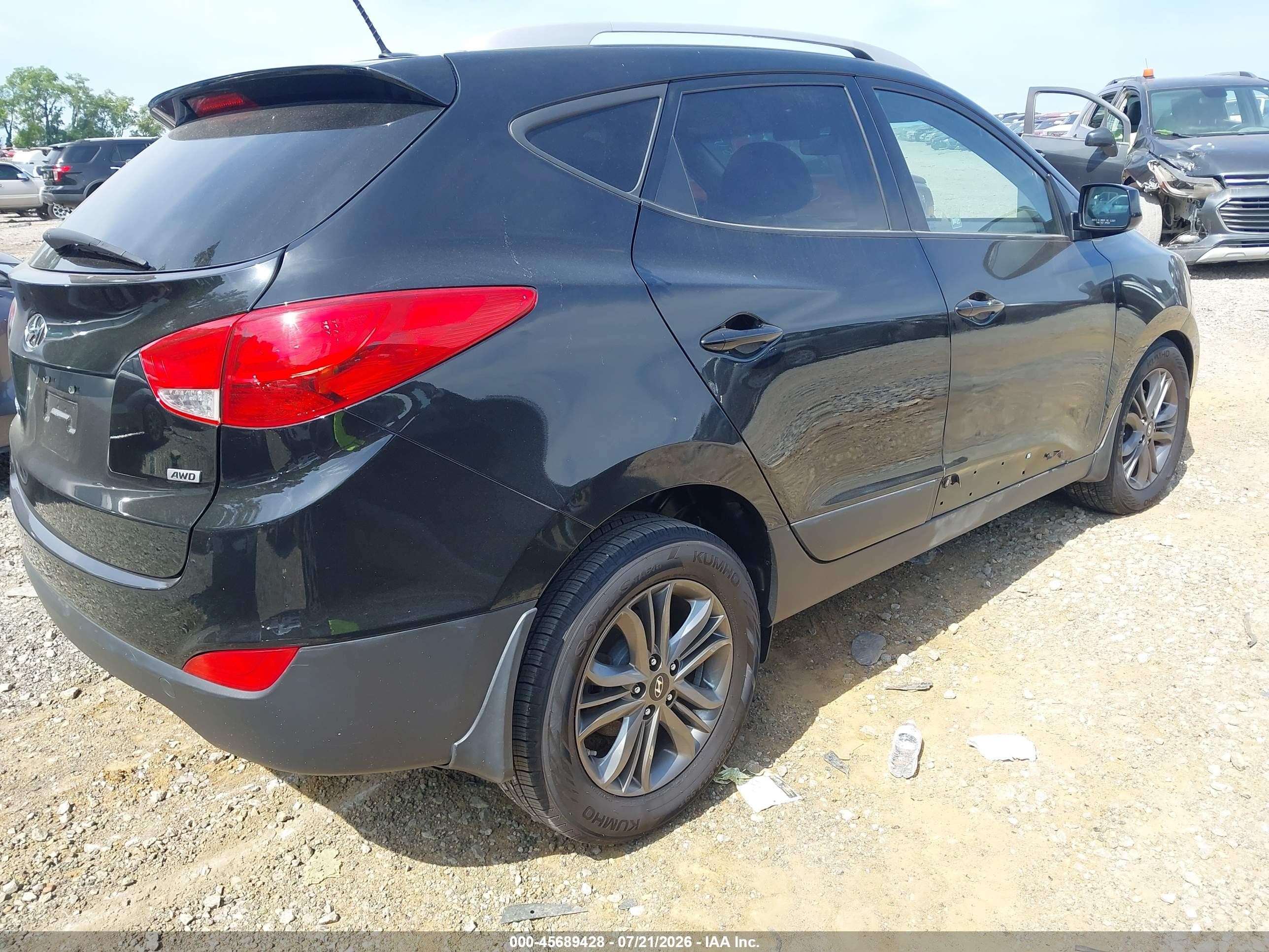 2014 Hyundai Tucson Se Черный vin: KM8JUCAG5EU853561