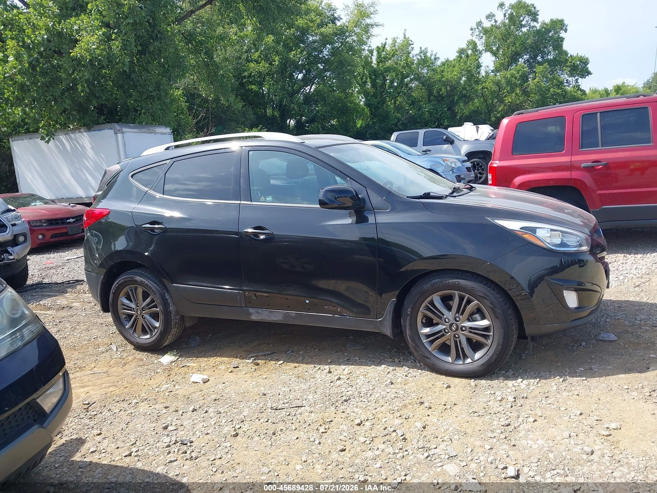 2014 Hyundai Tucson Se Черный vin: KM8JUCAG5EU853561