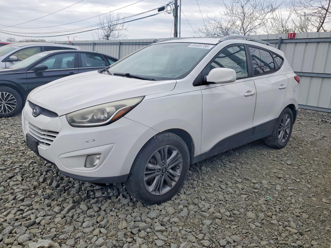 2014 Hyundai Tucson White vin: KM8JUCAG6EU793466