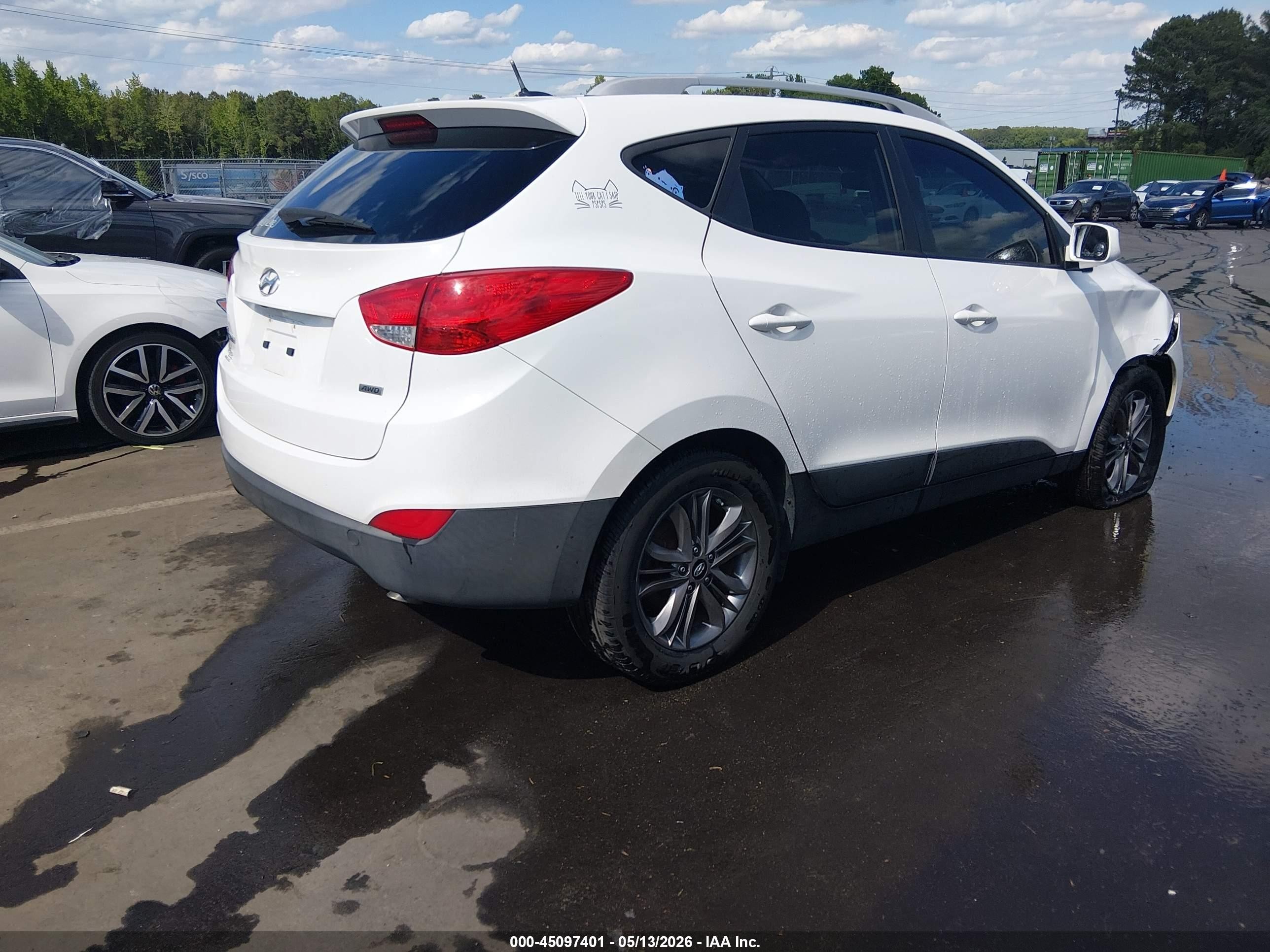 2015 Hyundai Tucson Se White vin: KM8JUCAG6FU085672