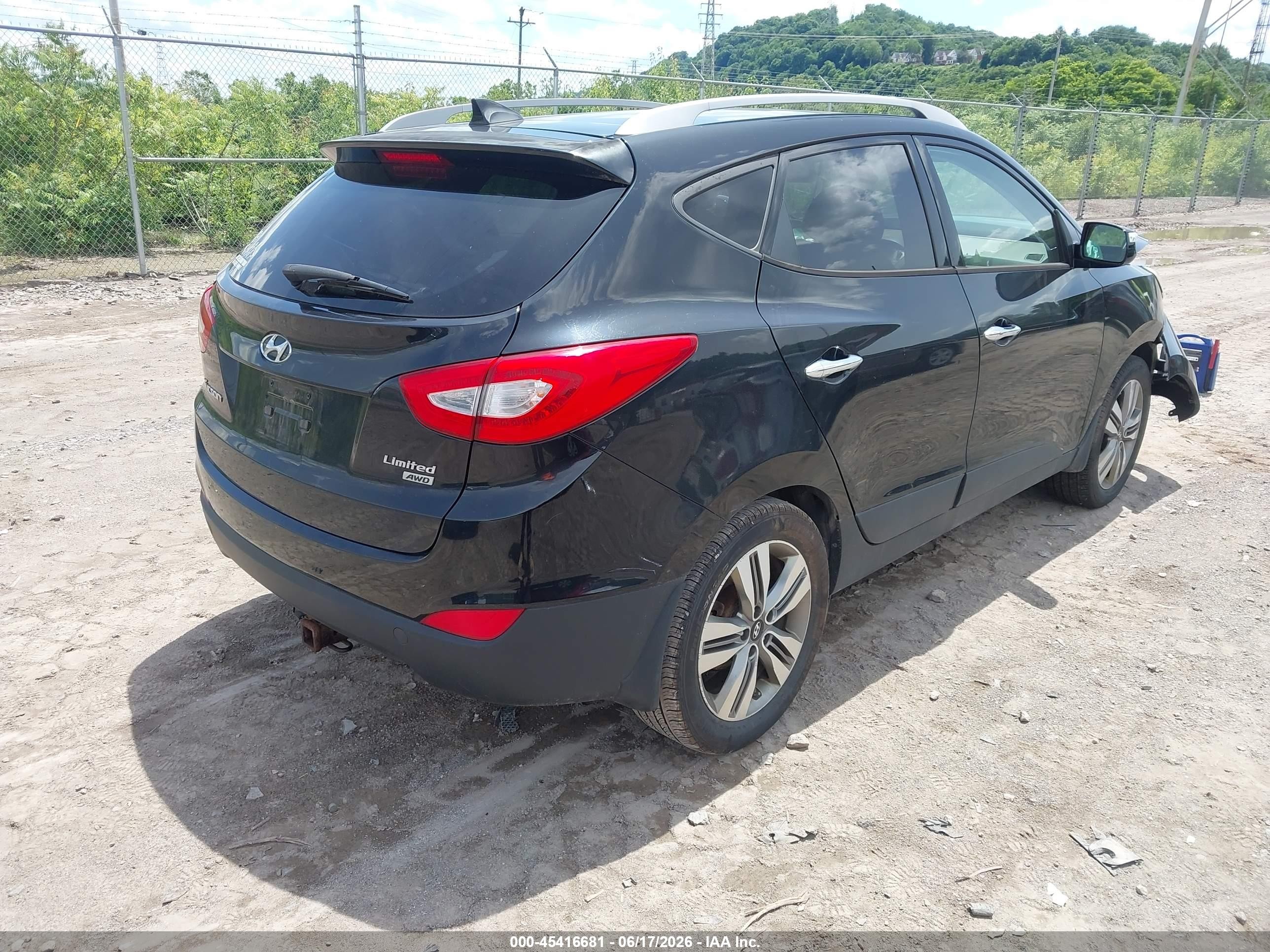 2014 Hyundai Tucson Limited Black vin: KM8JUCAG7EU796019