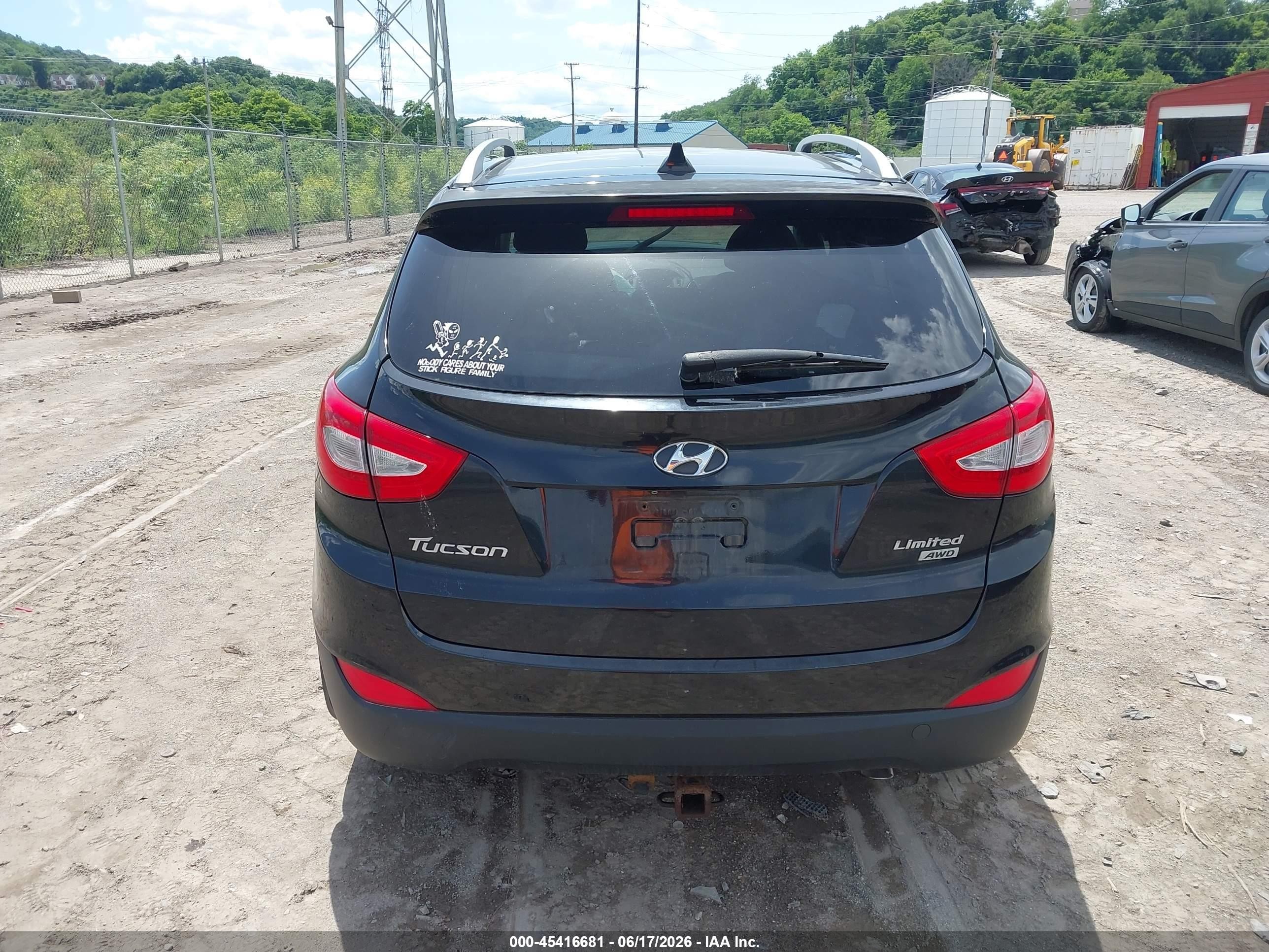 2014 Hyundai Tucson Limited Black vin: KM8JUCAG7EU796019