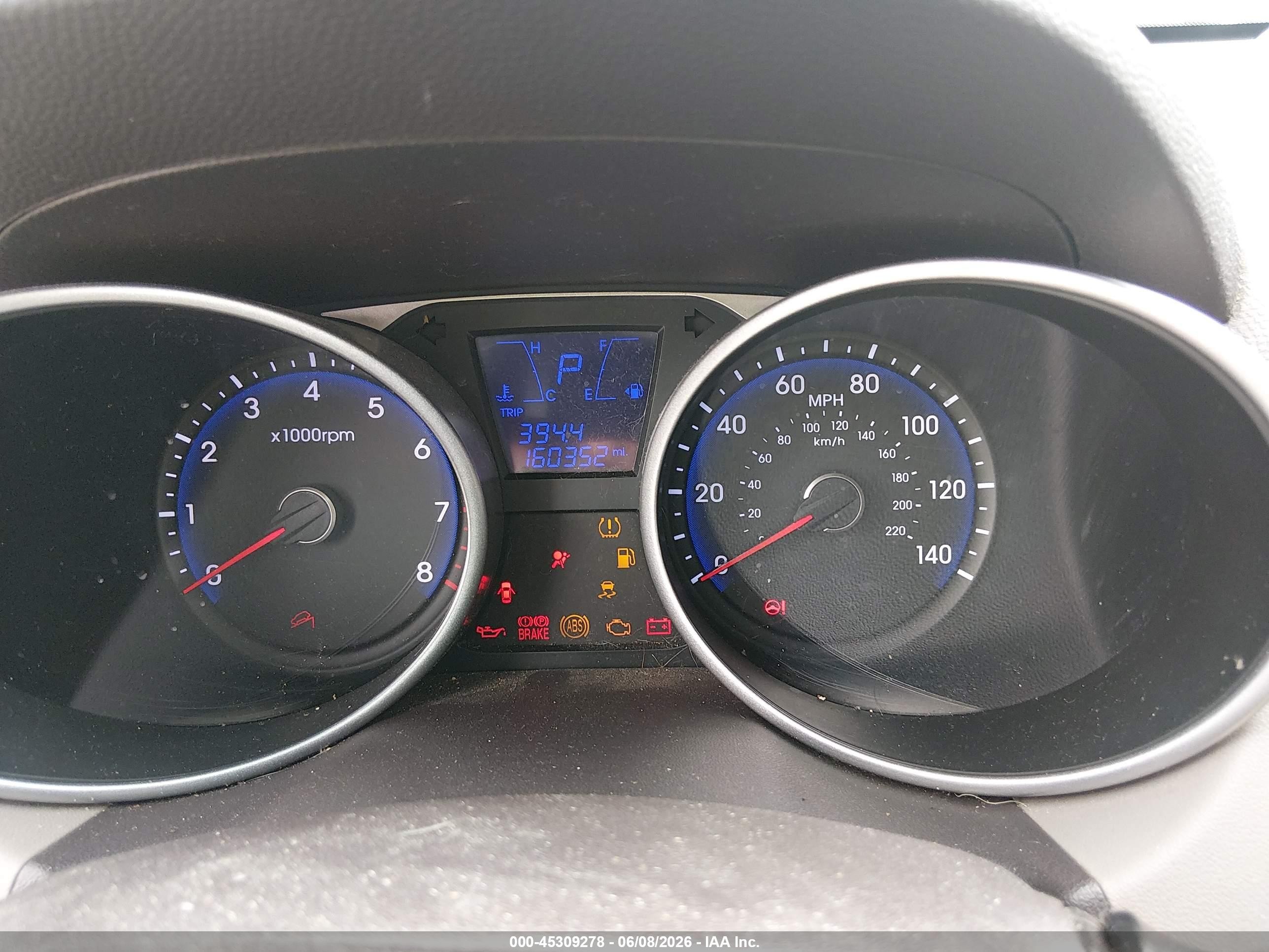2014 Hyundai Tucson Se Синий vin: KM8JUCAG7EU895326