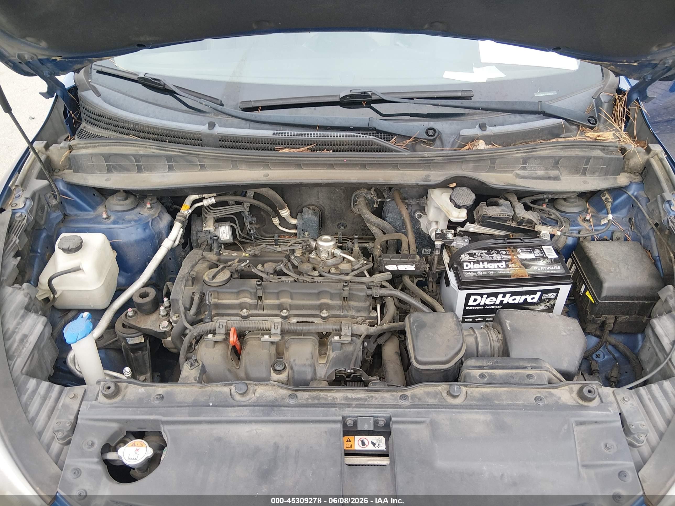 2014 Hyundai Tucson Se Синий vin: KM8JUCAG7EU895326