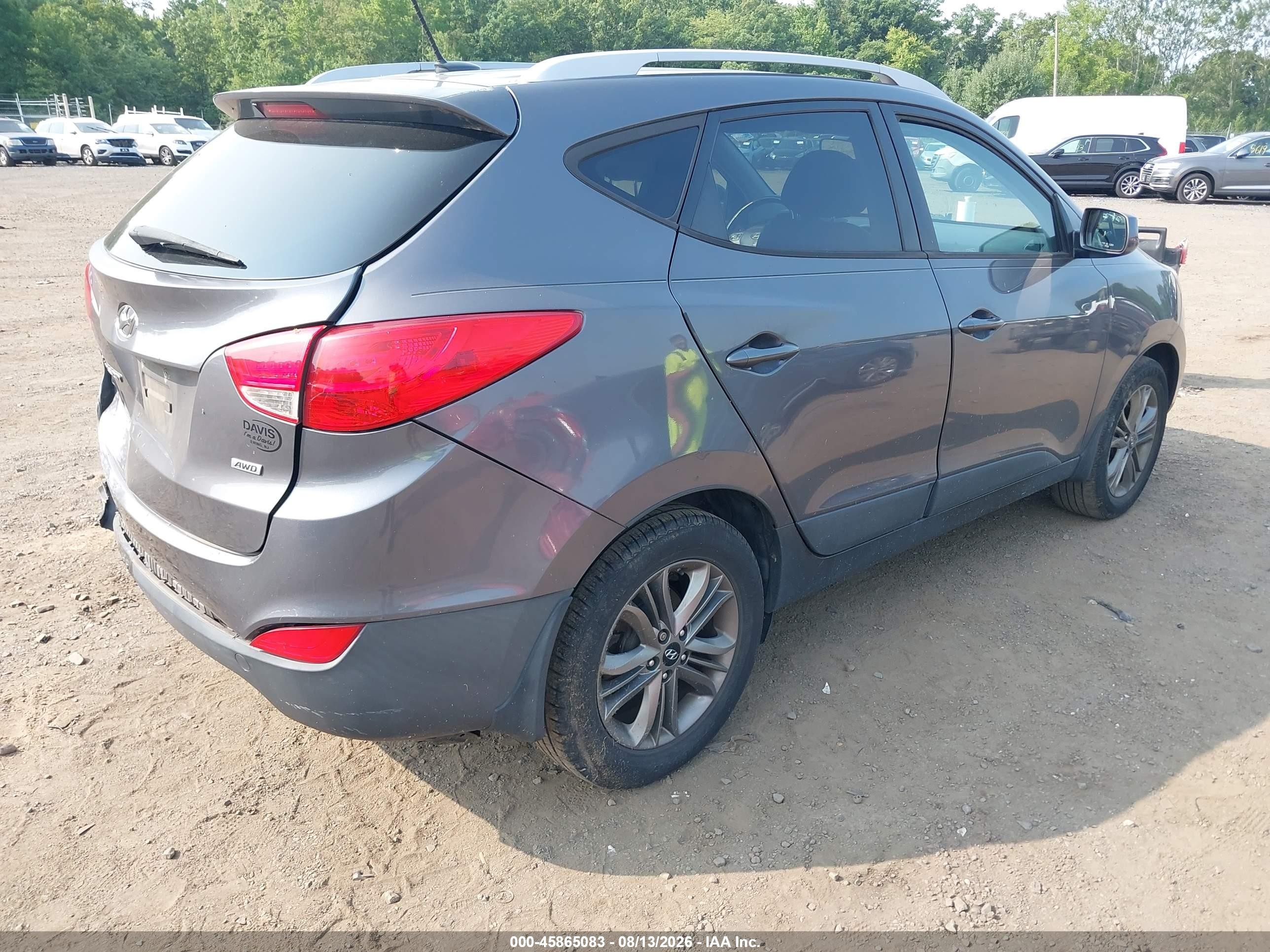 2014 Hyundai Tucson Se Серый vin: KM8JUCAG8EU927085