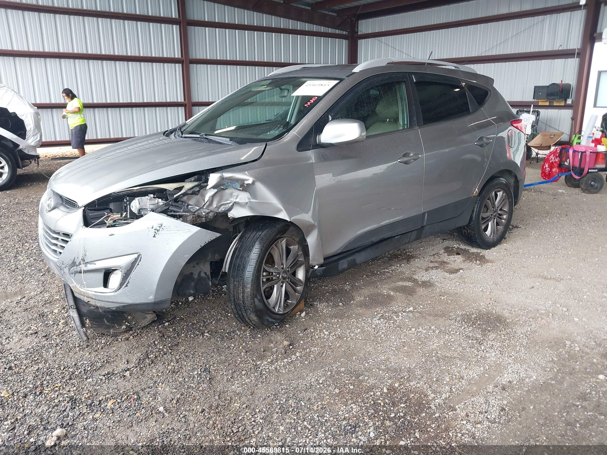 2014 Hyundai Tucson Se Silver vin: KM8JUCAG8EU944646