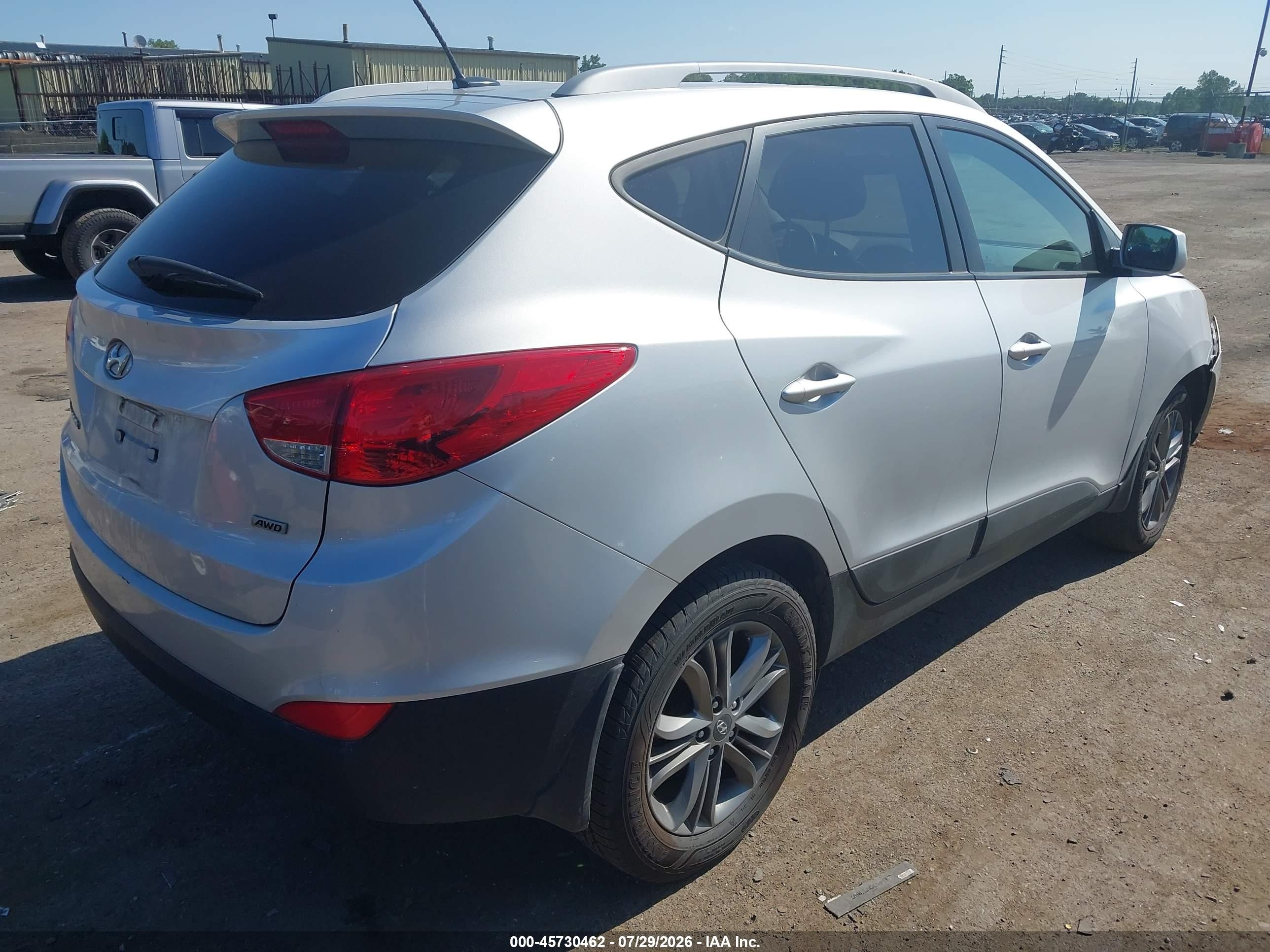 2014 Hyundai Tucson Se Silver vin: KM8JUCAG9EU790903