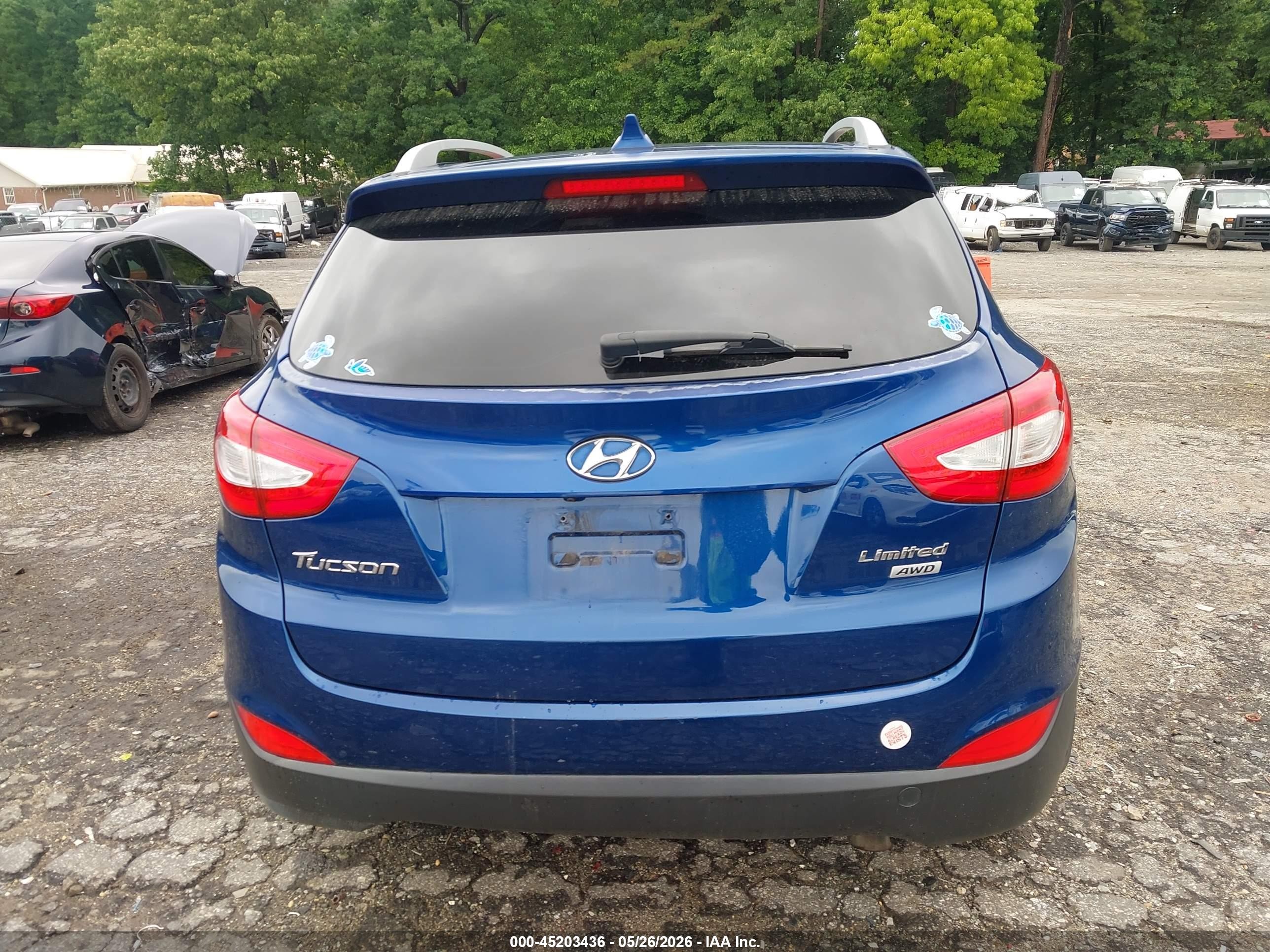 2014 Hyundai Tucson Limited Blue vin: KM8JUCAG9EU860447