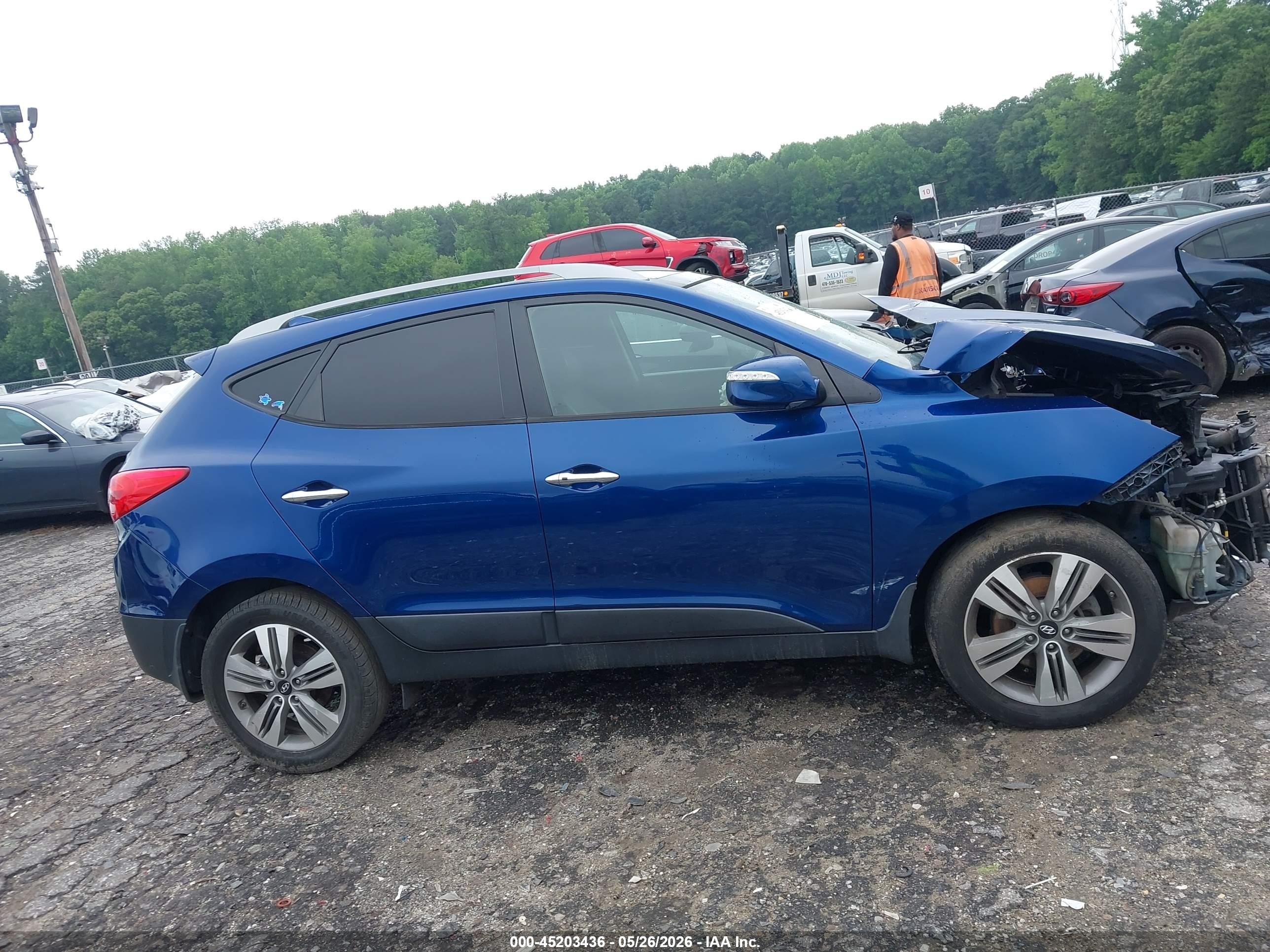 2014 Hyundai Tucson Limited Blue vin: KM8JUCAG9EU860447