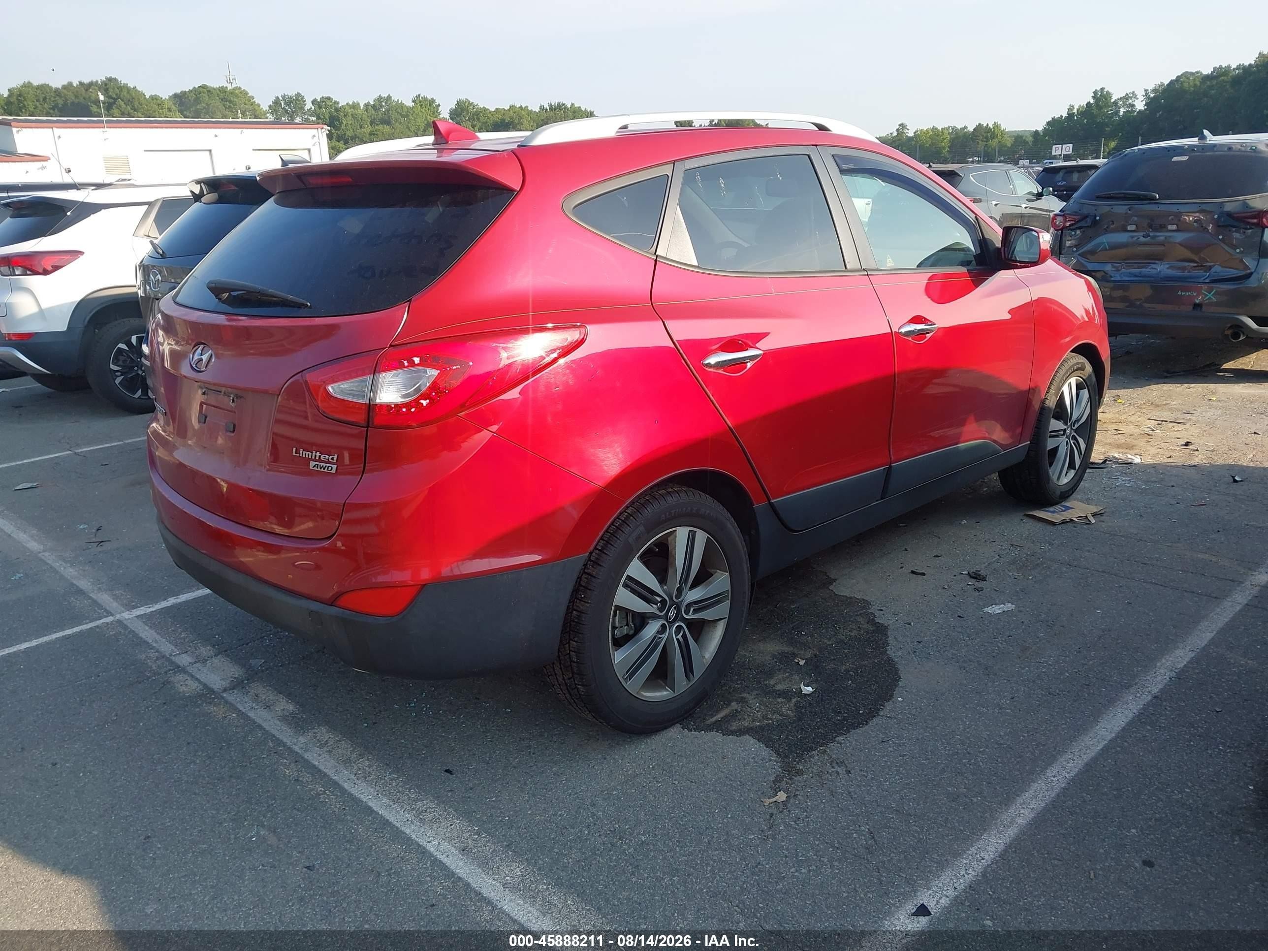 2015 Hyundai Tucson Limited Red vin: KM8JUCAGXFU110900