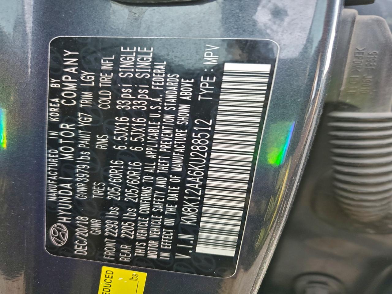 2019 Hyundai Kona Se Charcoal vin: KM8K12AA6KU288512