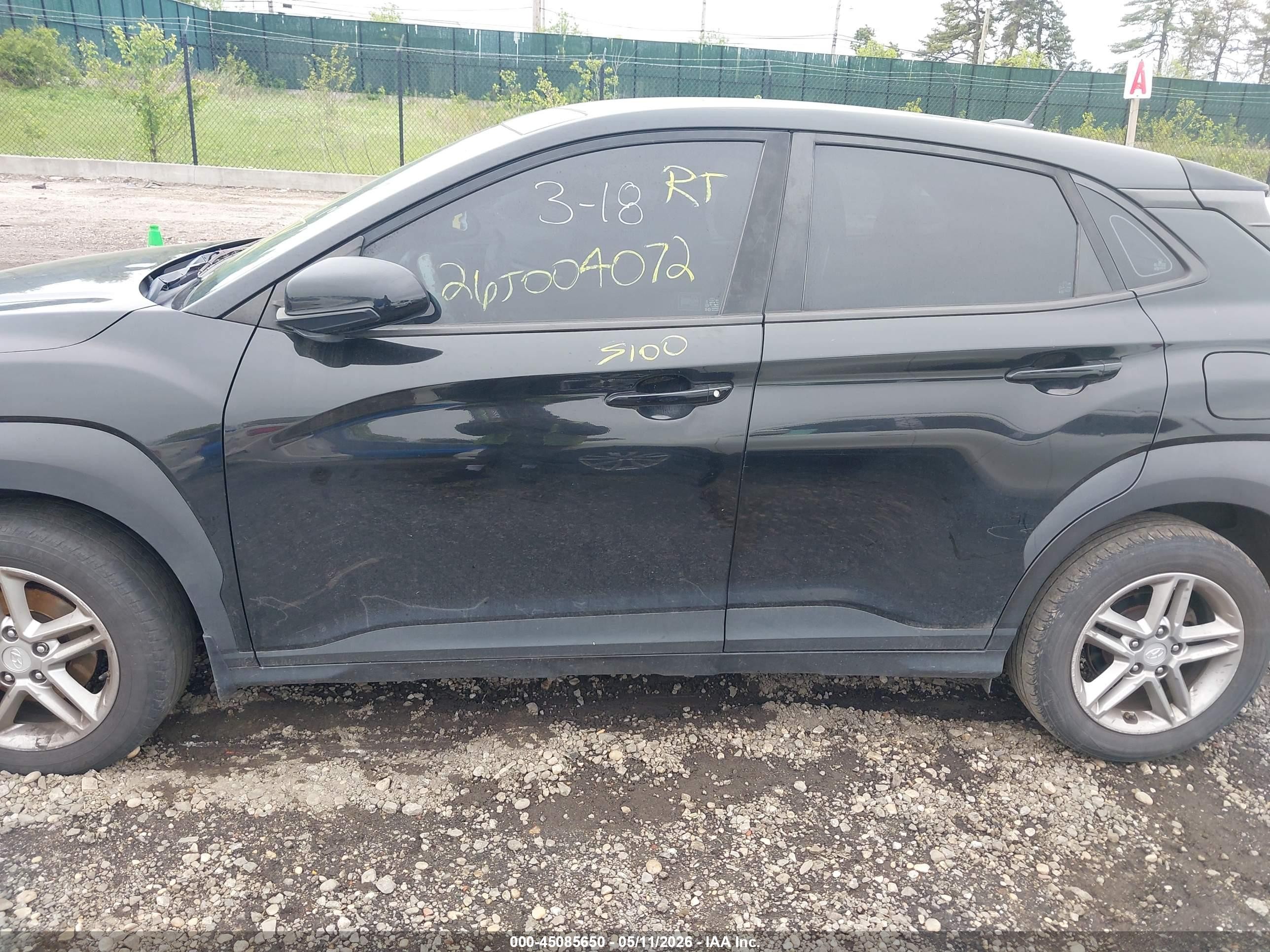 2019 Hyundai Kona Se Черный vin: KM8K12AAXKU339476