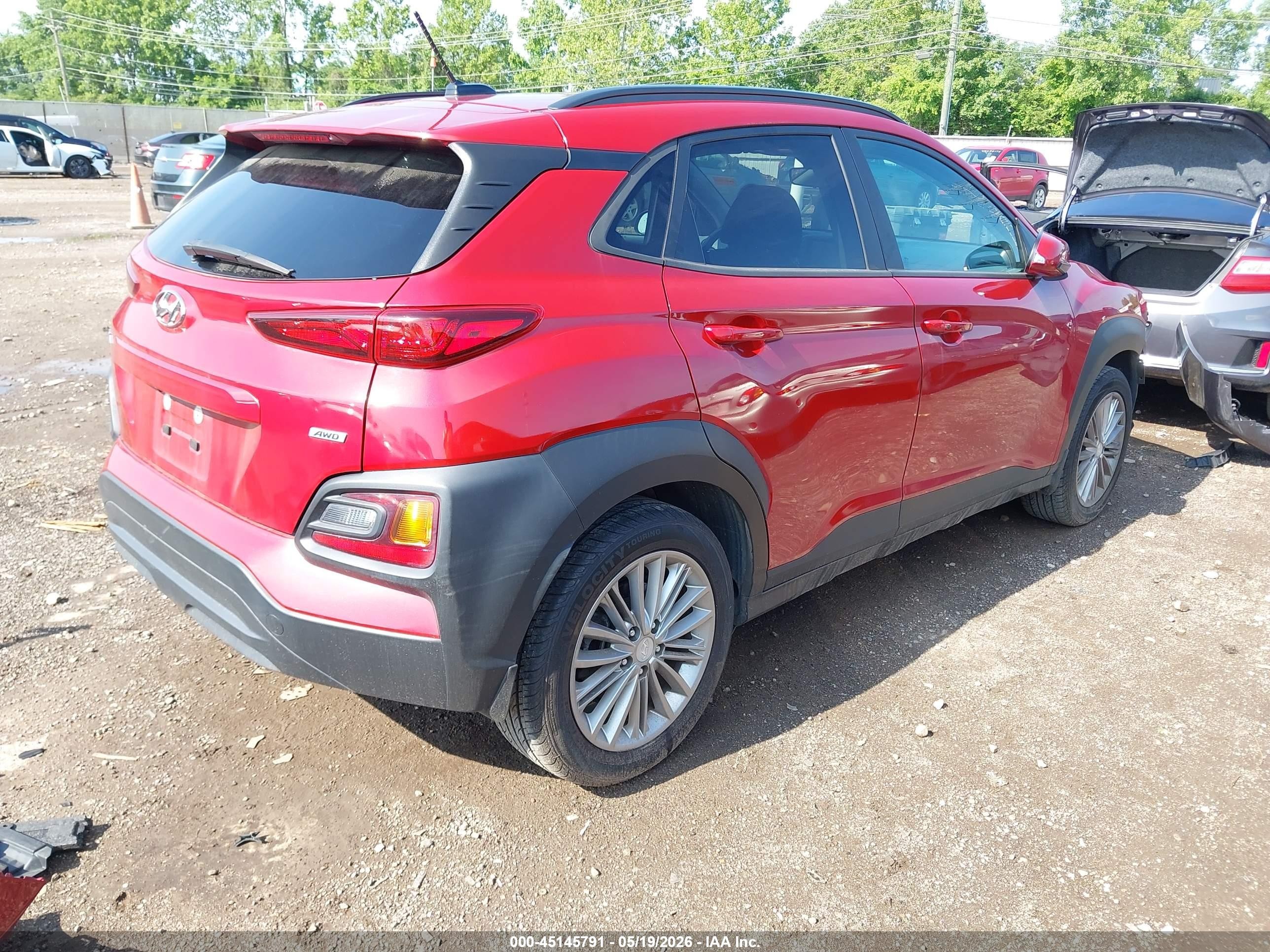 2021 Hyundai Kona Sel Red vin: KM8K2CAA0MU628114