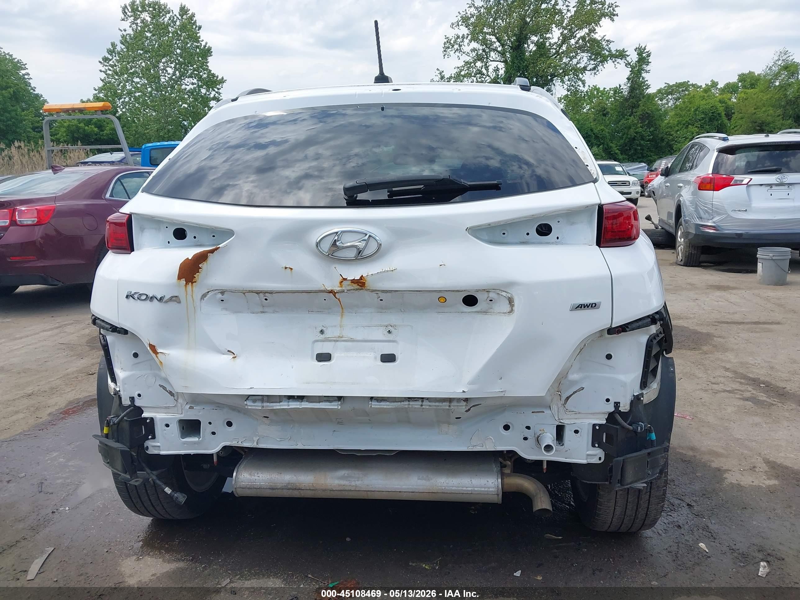 2021 Hyundai Kona Sel Белый vin: KM8K2CAA7MU754602