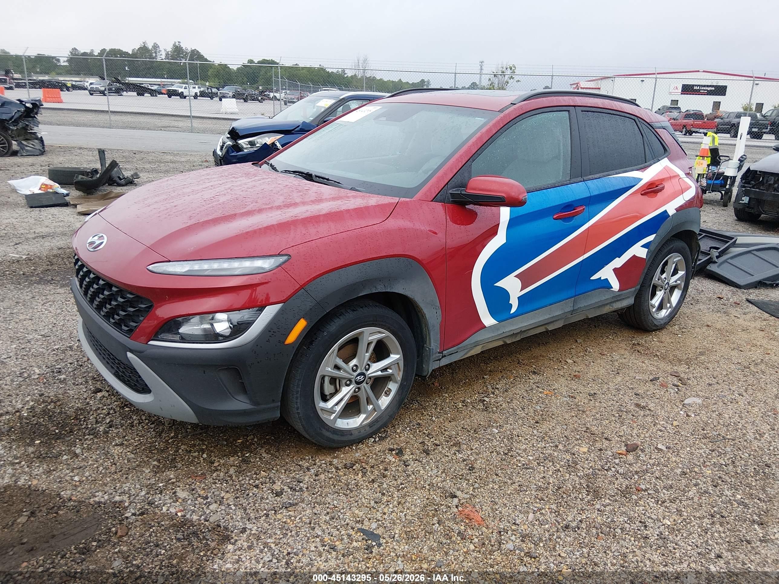 2022 Hyundai Kona Sel Red vin: KM8K32AB2NU863356