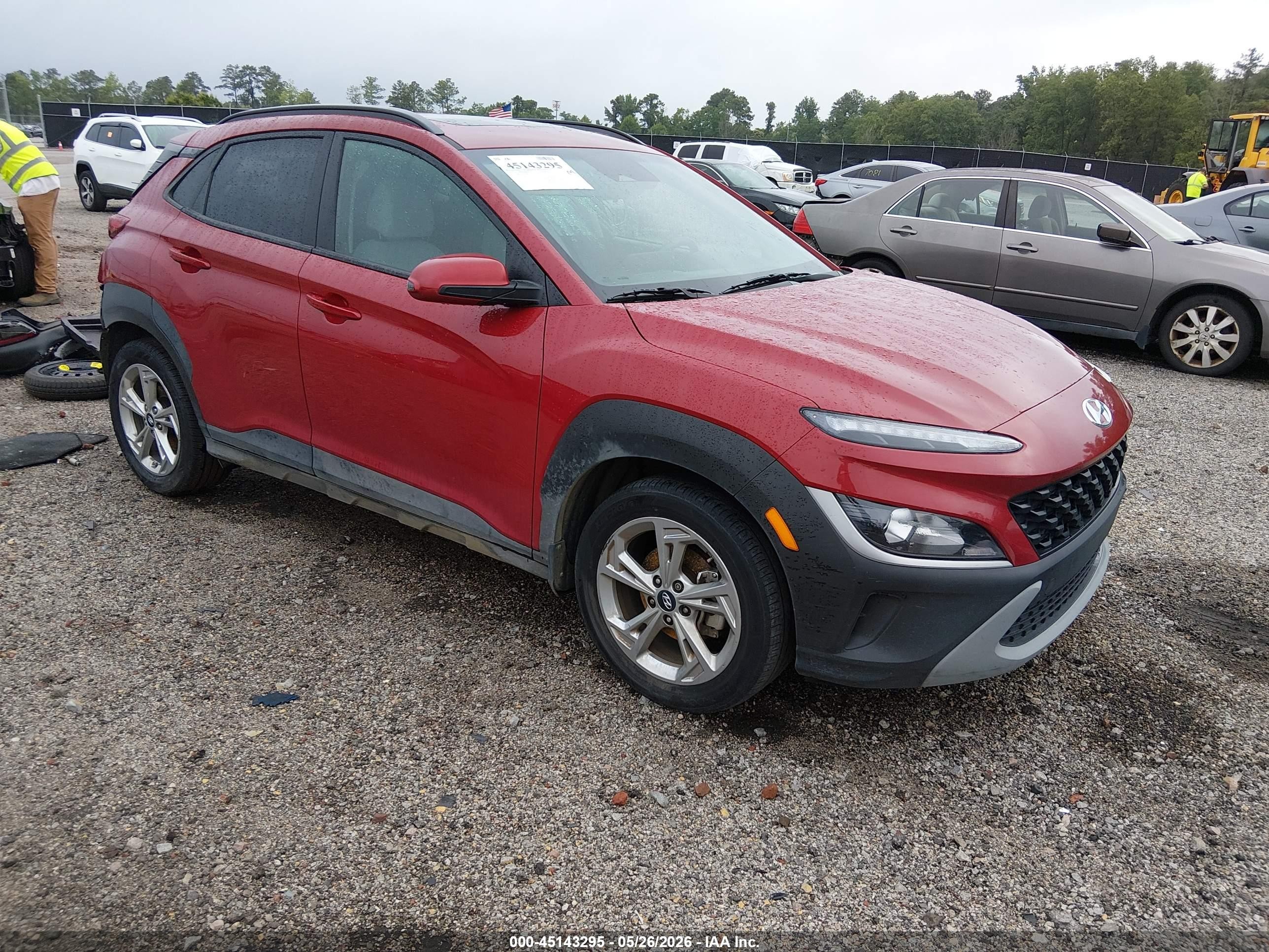 2022 Hyundai Kona Sel Red vin: KM8K32AB2NU863356
