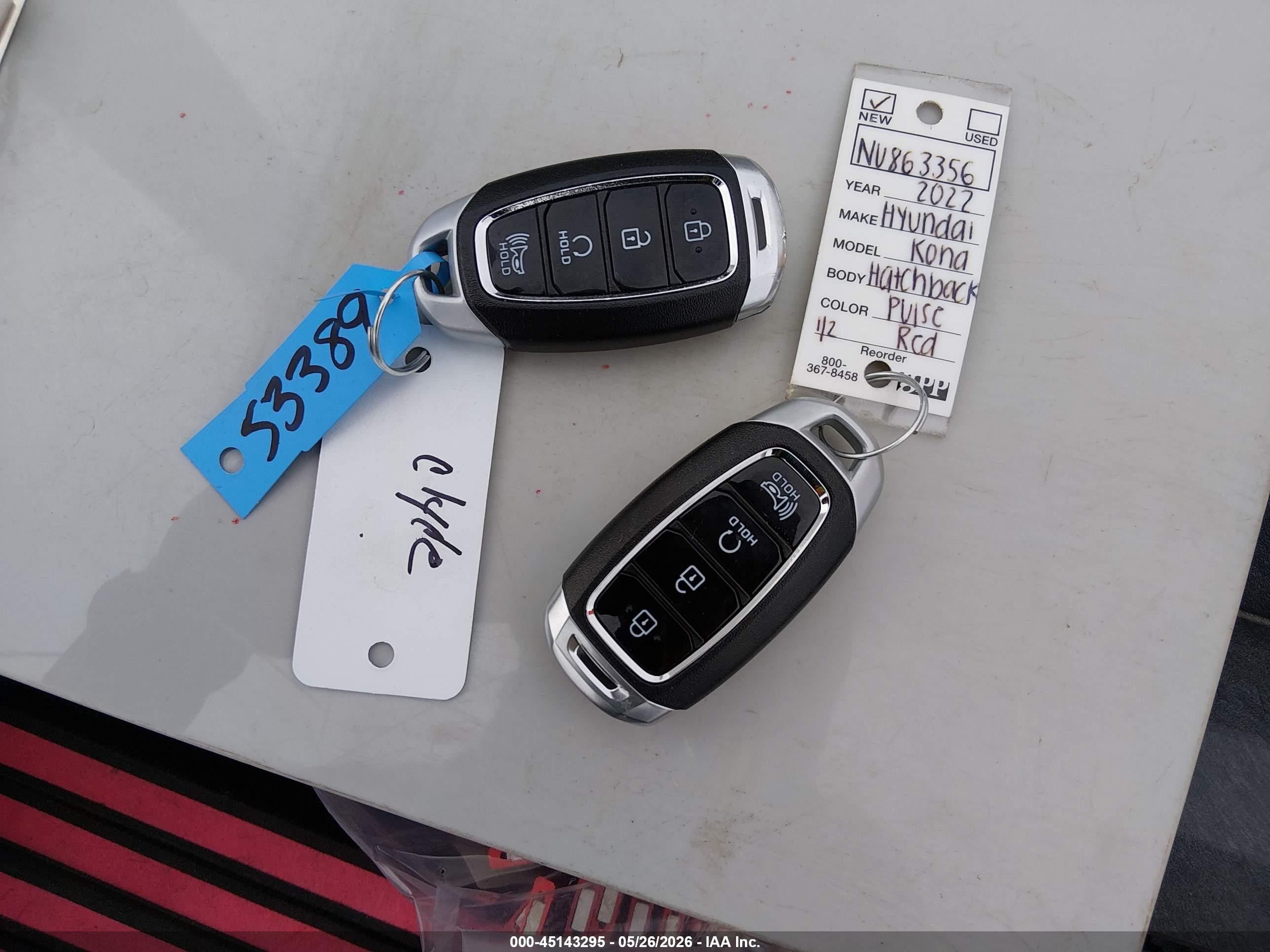 2022 Hyundai Kona Sel Red vin: KM8K32AB2NU863356