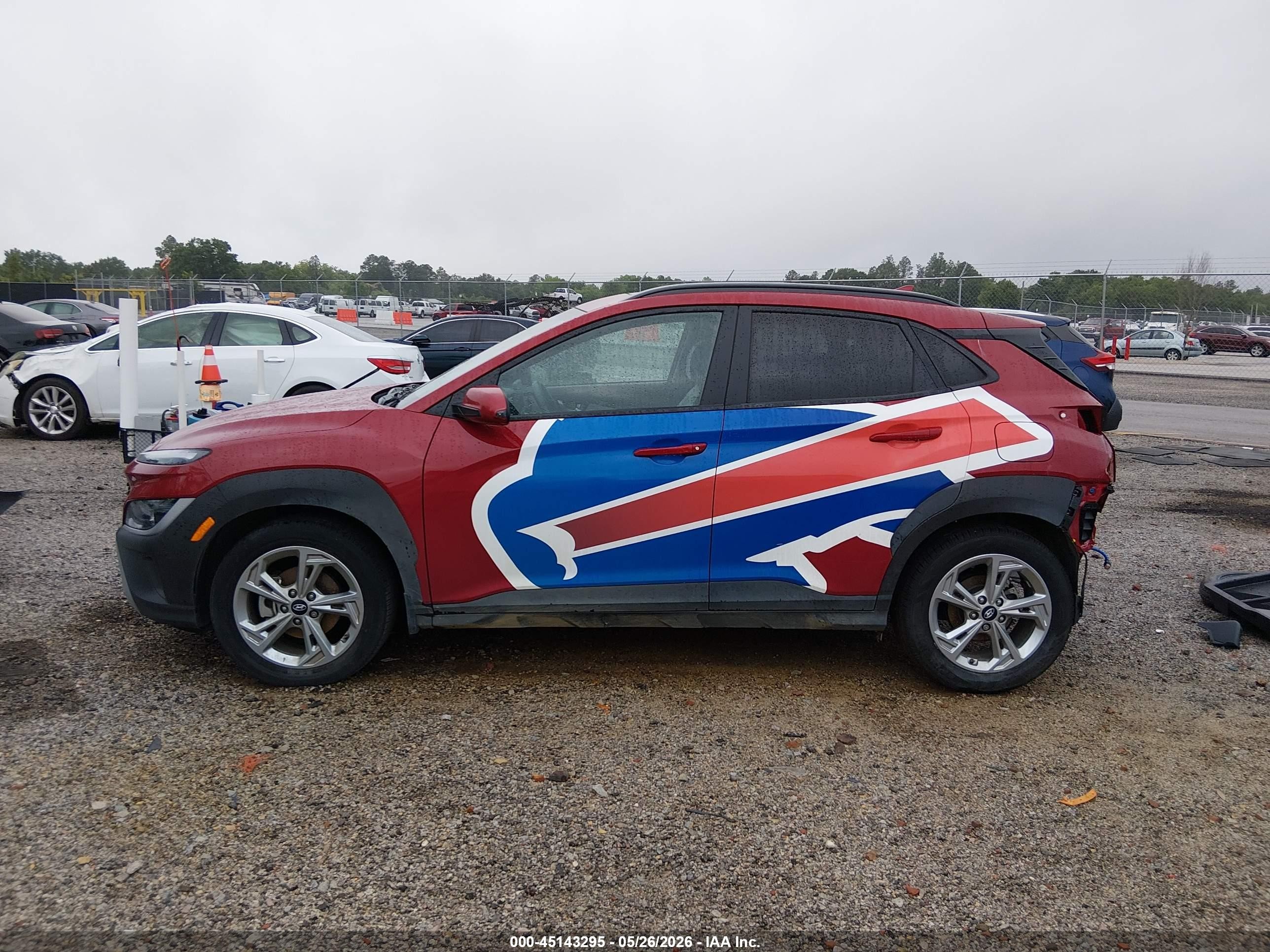 2022 Hyundai Kona Sel Red vin: KM8K32AB2NU863356
