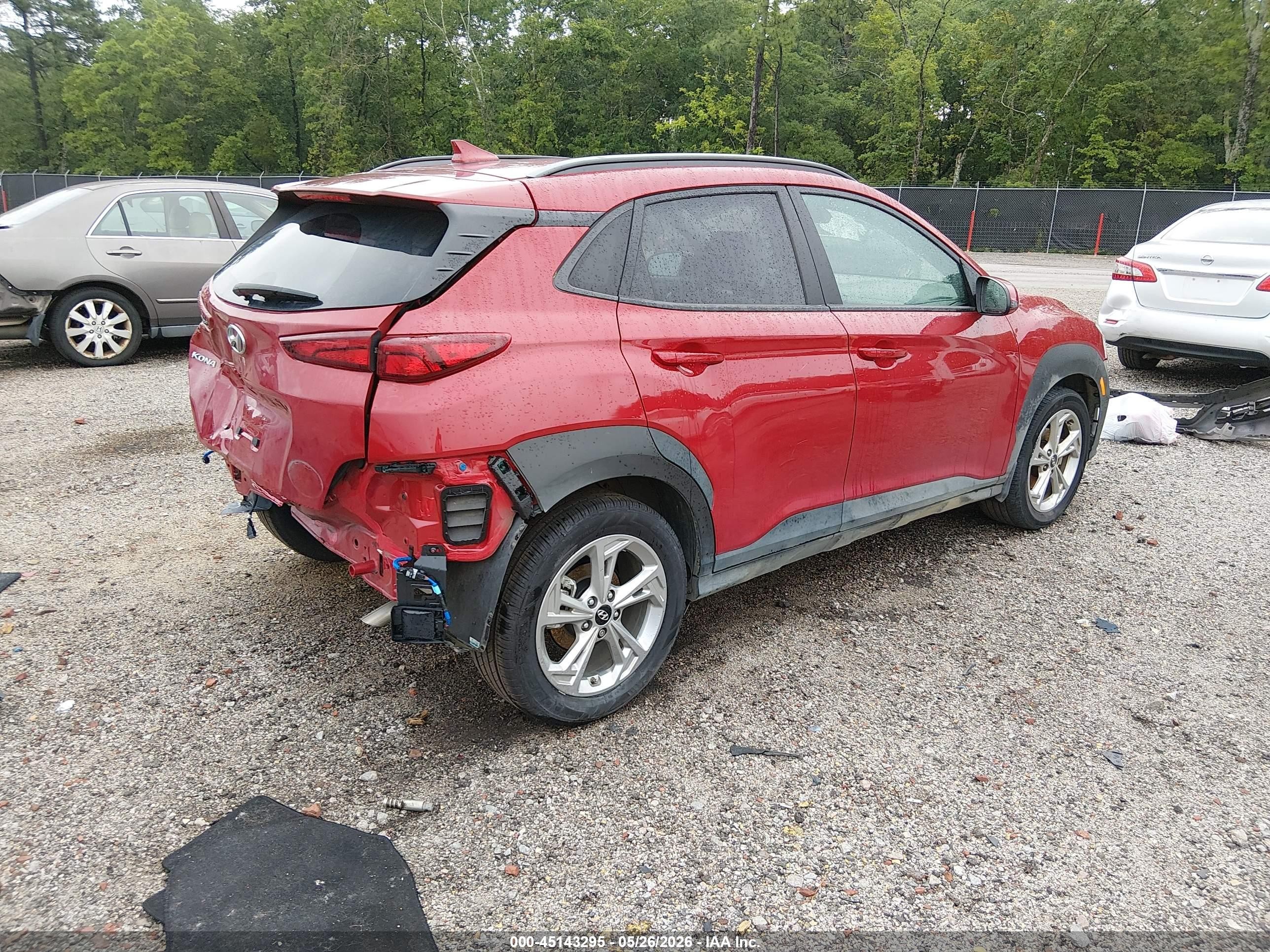 2022 Hyundai Kona Sel Red vin: KM8K32AB2NU863356