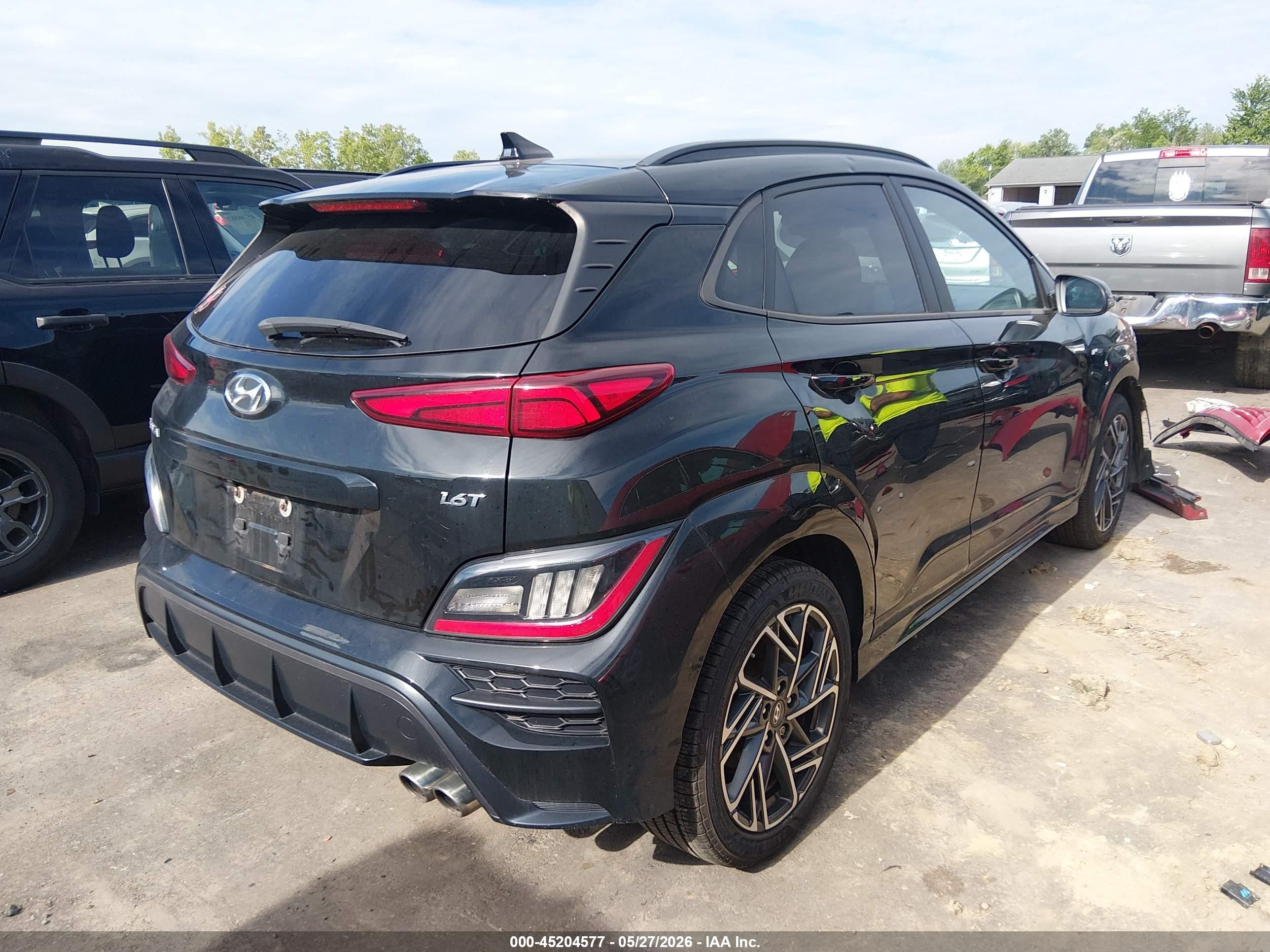 2022 Hyundai Kona N Line Черный vin: KM8K33A31NU841203